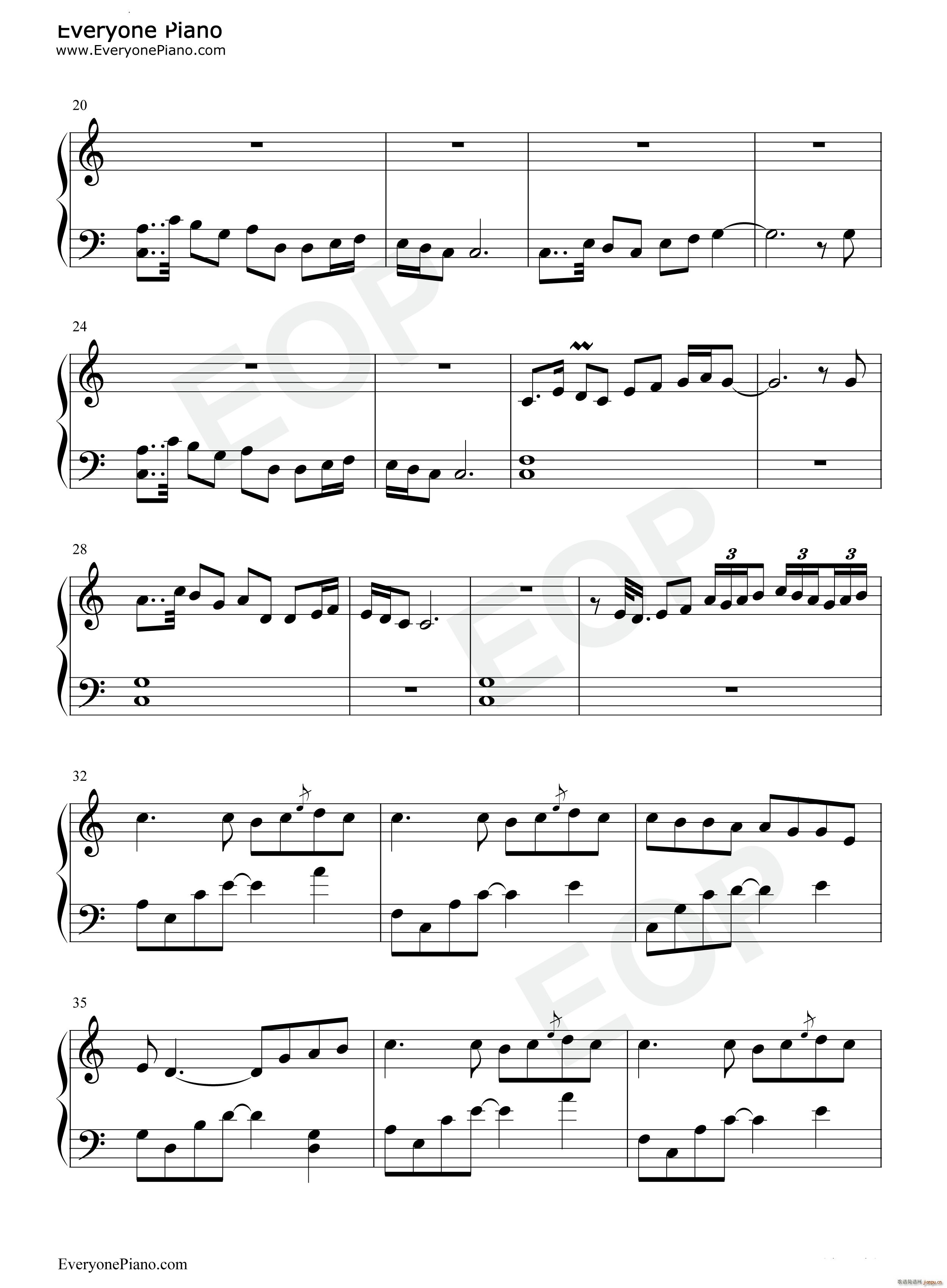 几初的智愿折枝落梦BGM(钢琴谱)3