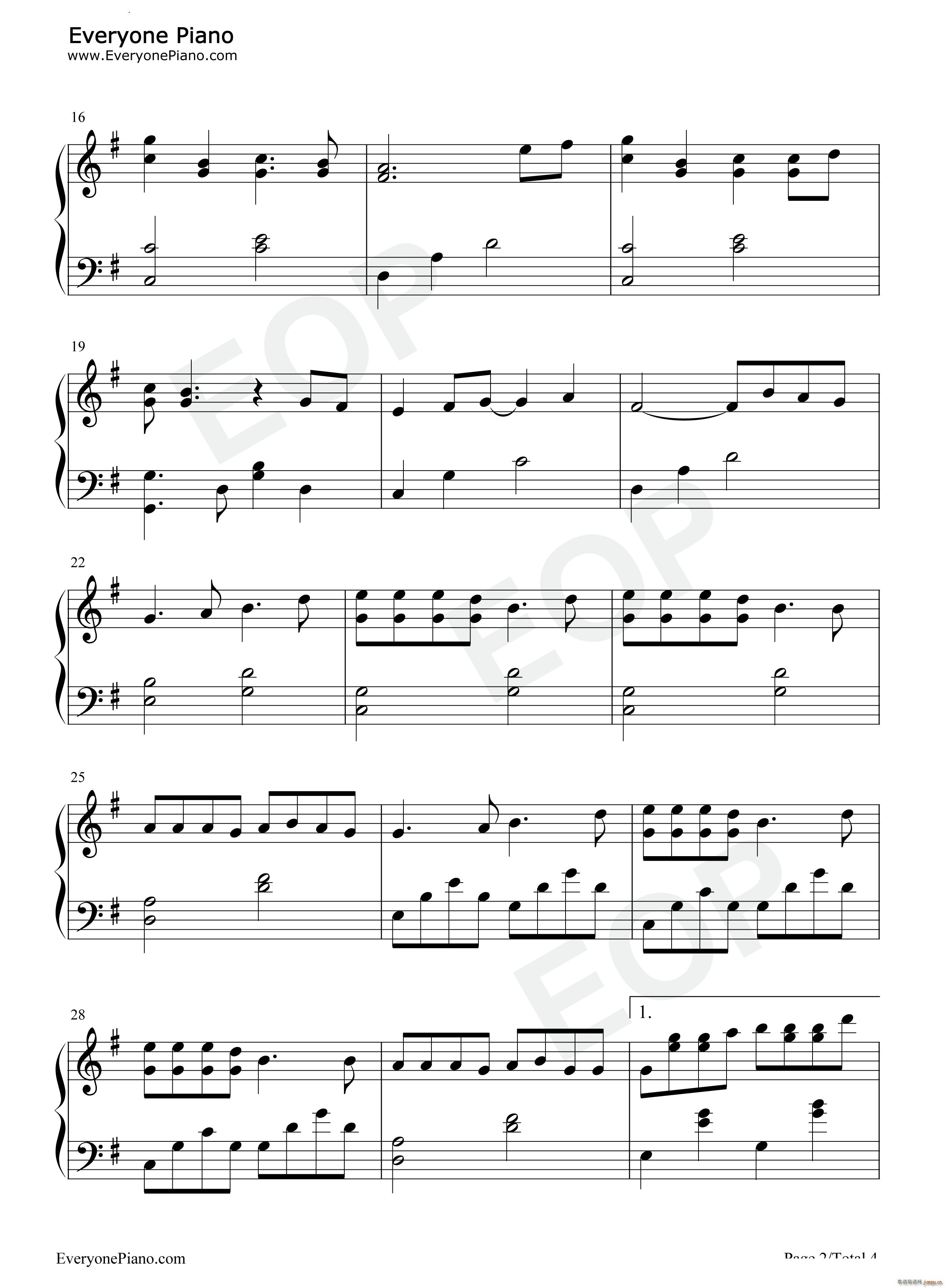 My Stupid Heart 我愚蠢的心抖音热歌(钢琴谱)3