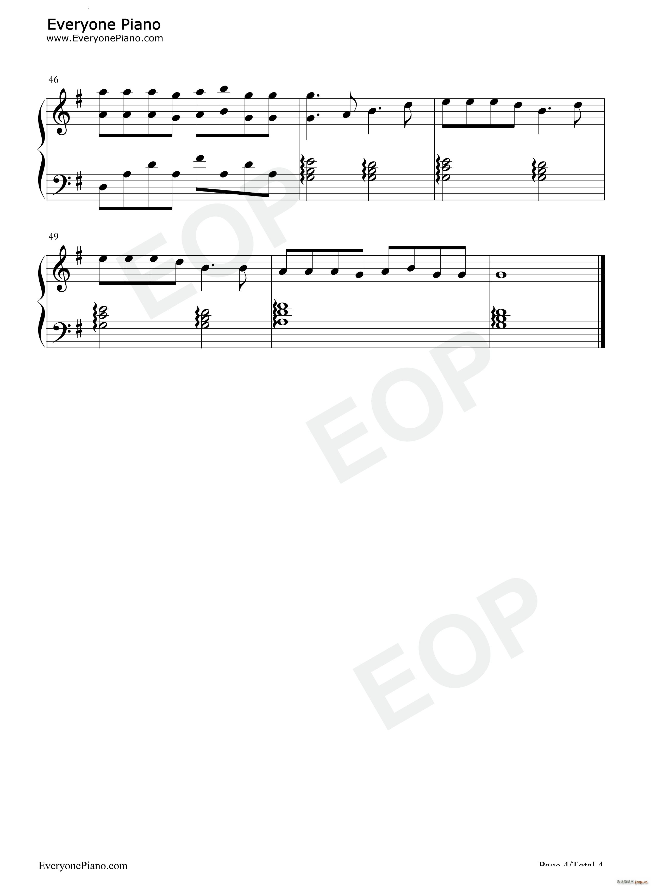 My Stupid Heart 我愚蠢的心抖音热歌(钢琴谱)5