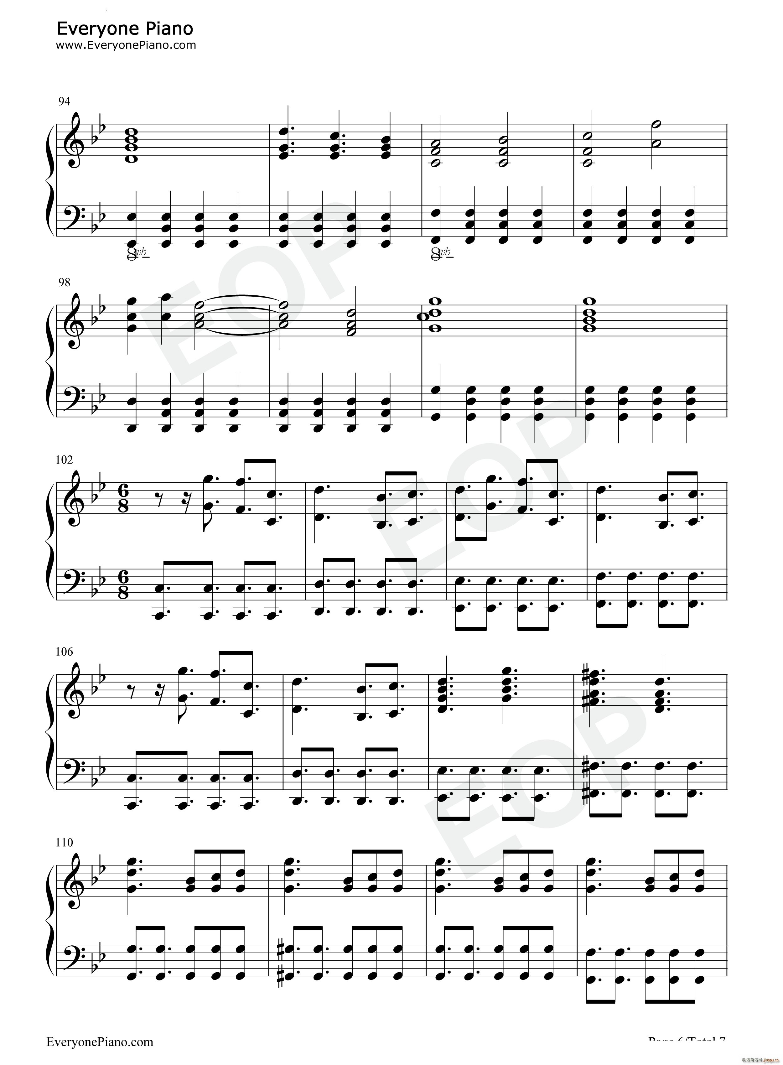 神よ その黄昏よTwilight of the Gods 焰之纹章 回声另一位英雄王BGM(钢琴谱)7