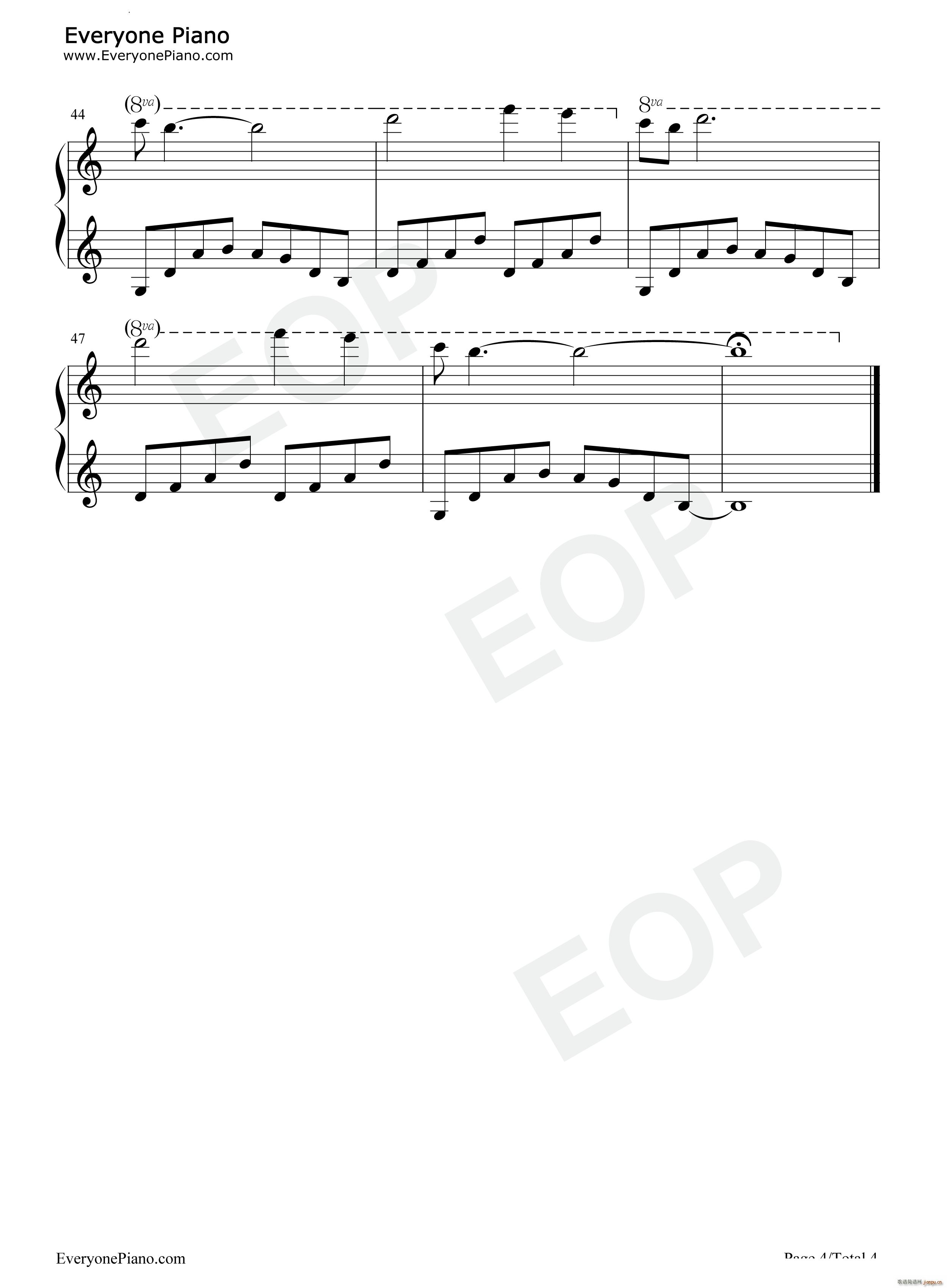 From Past to Present上古卷轴5天际BGM(钢琴谱)5