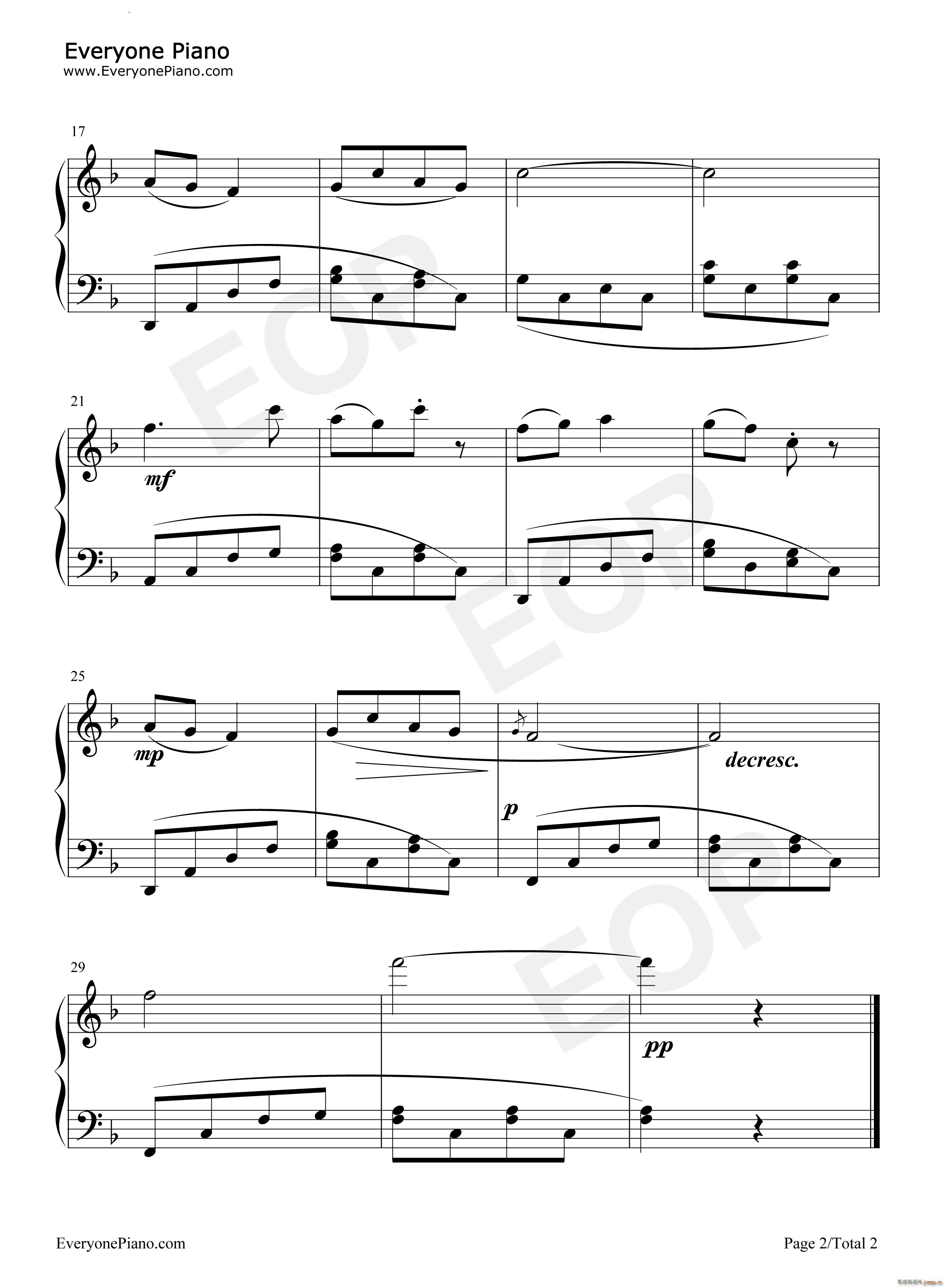 雪白的云朵 Clouds White as Snow(钢琴谱)3