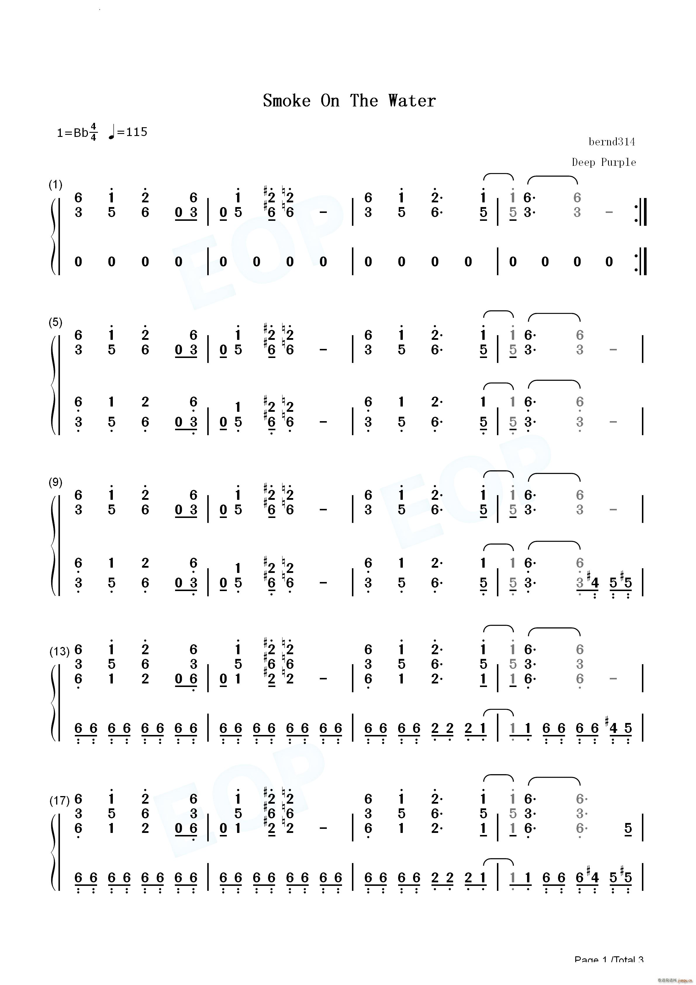 Smoke on the Water(钢琴谱)6