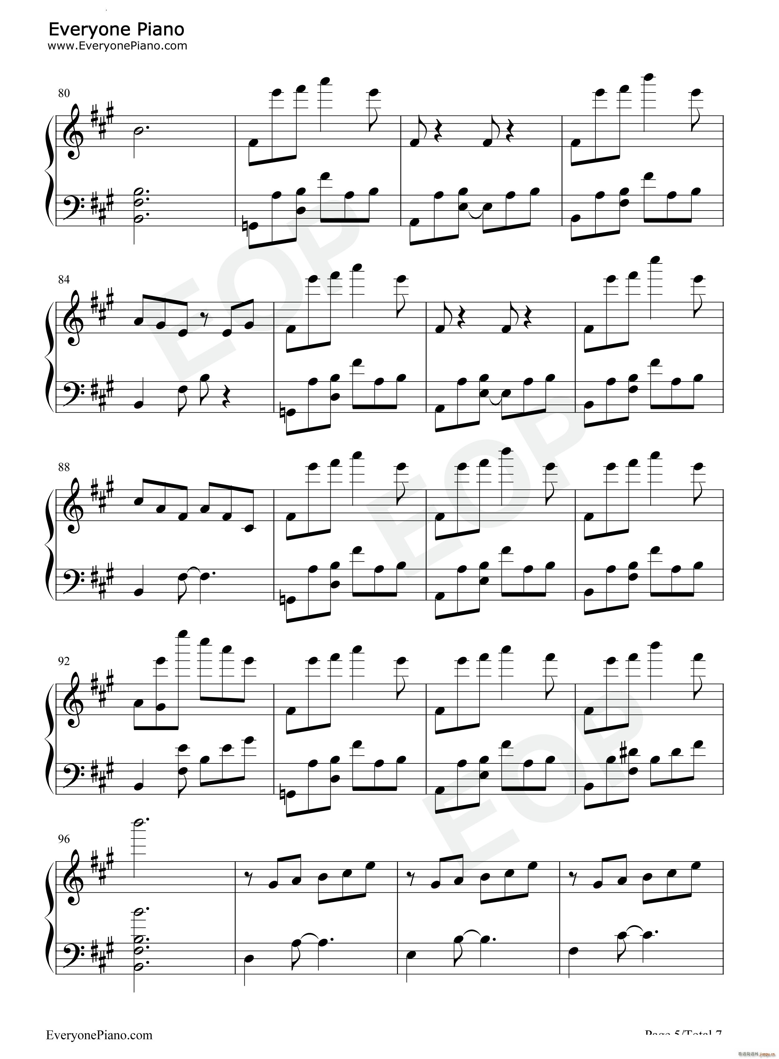 真心后天的方向OST(钢琴谱)6