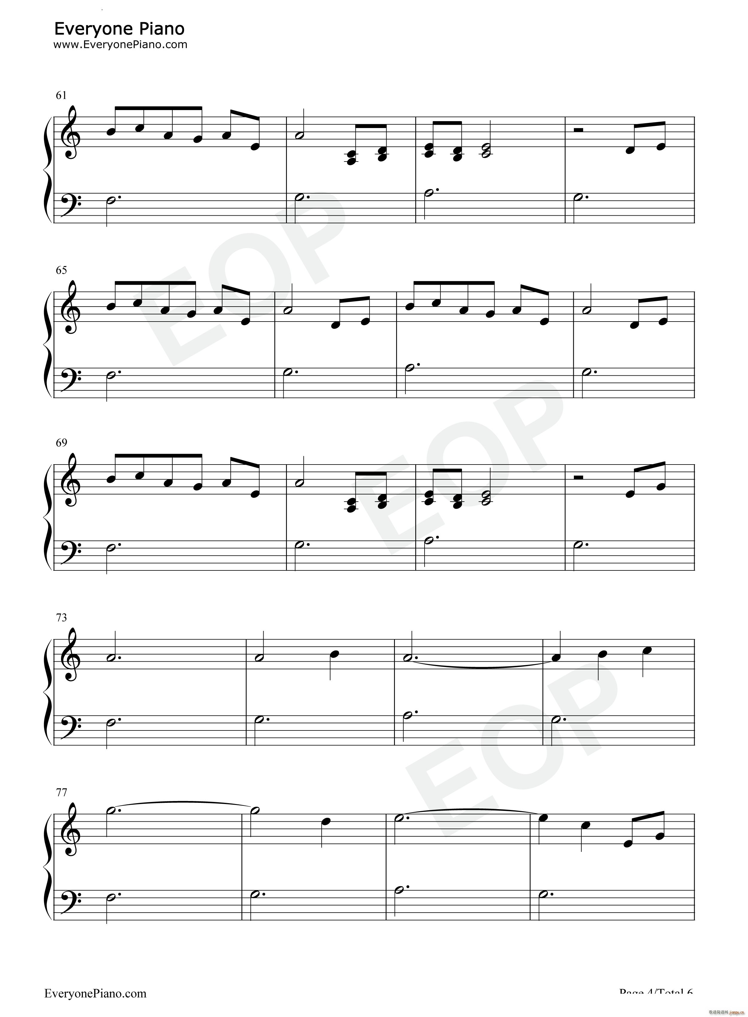 雪野原CLANNAD(钢琴谱)5