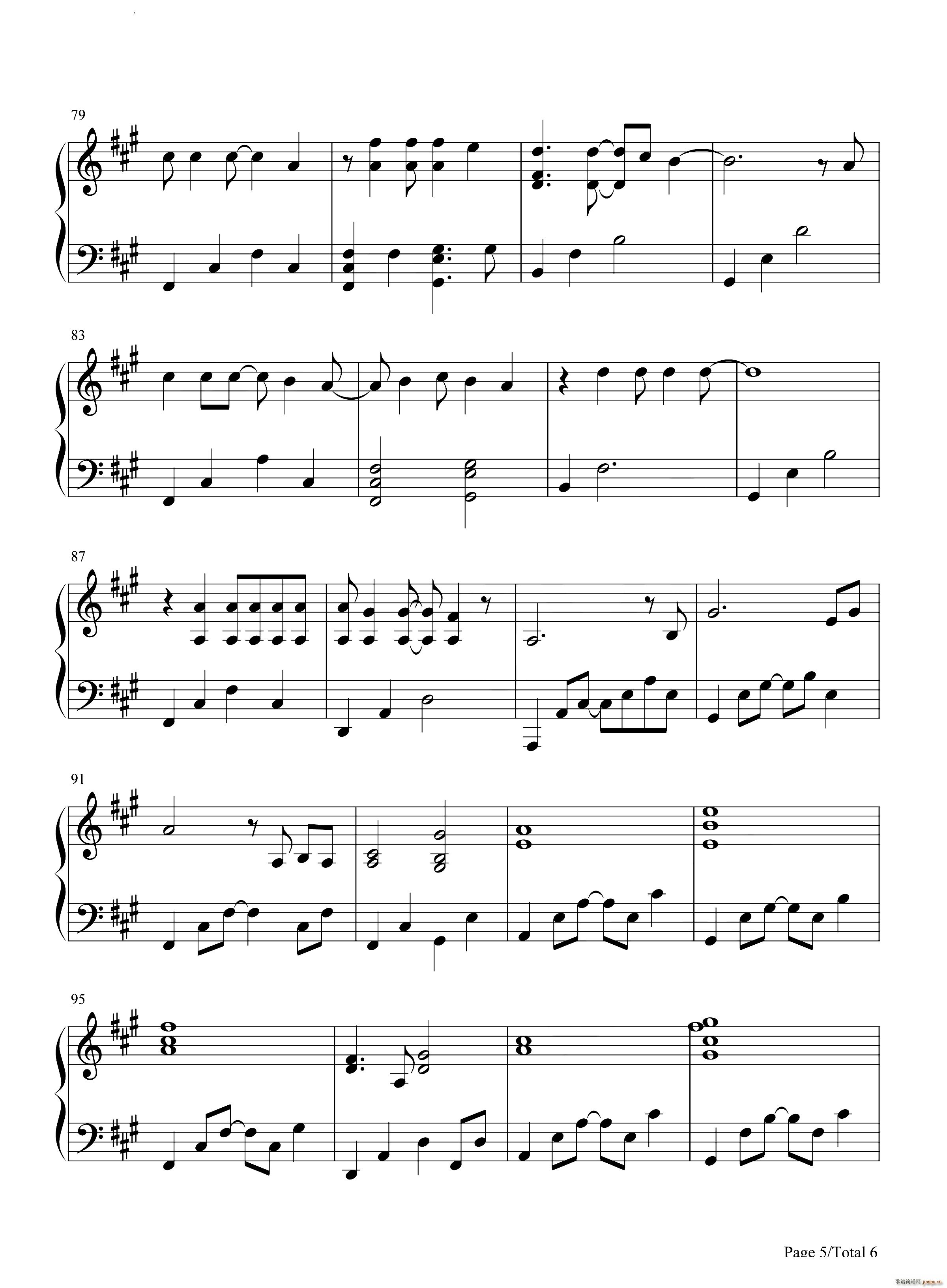 Take On Me带我走简单版(钢琴谱)6