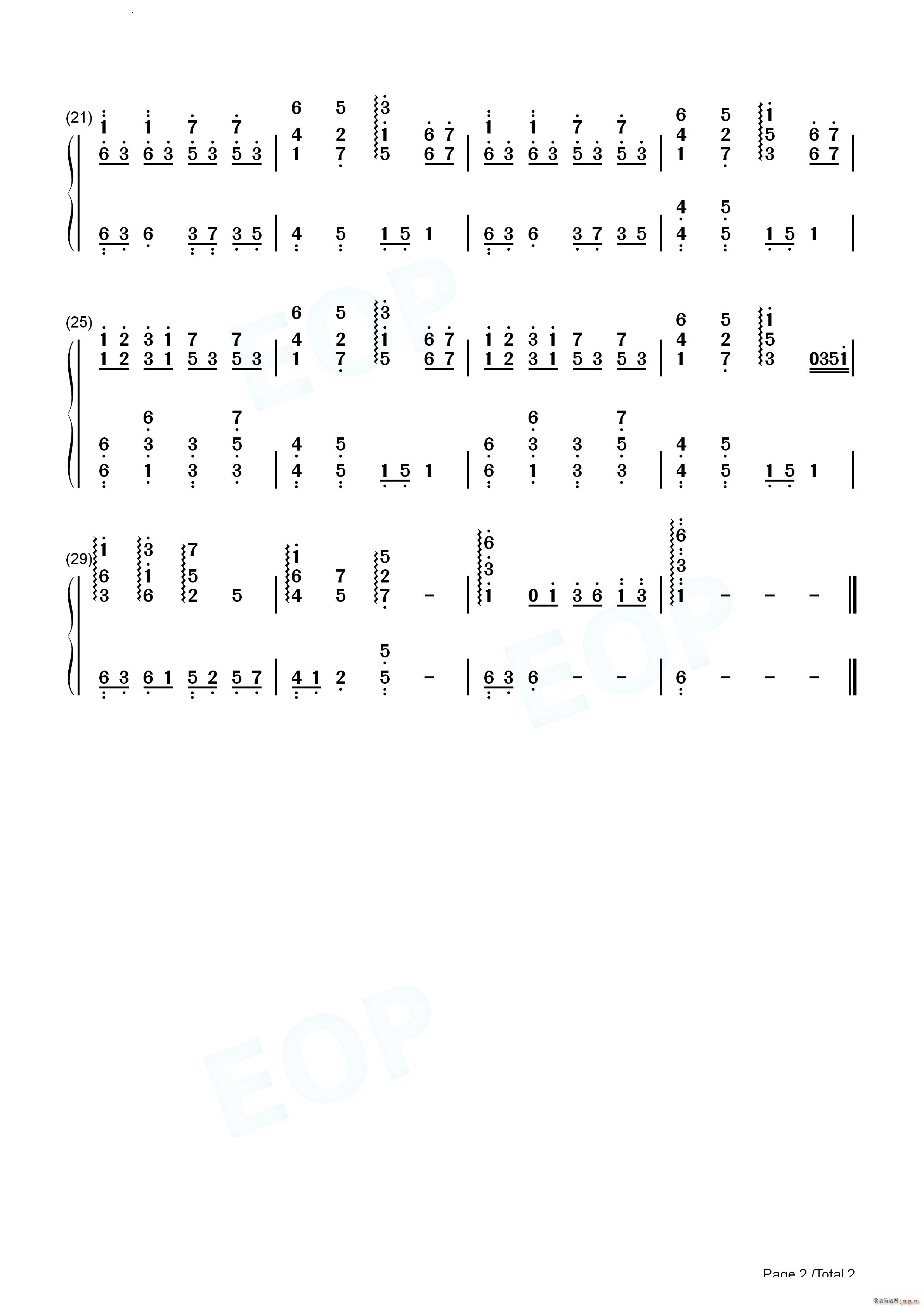 美丽的神话伴奏谱(钢琴谱)5