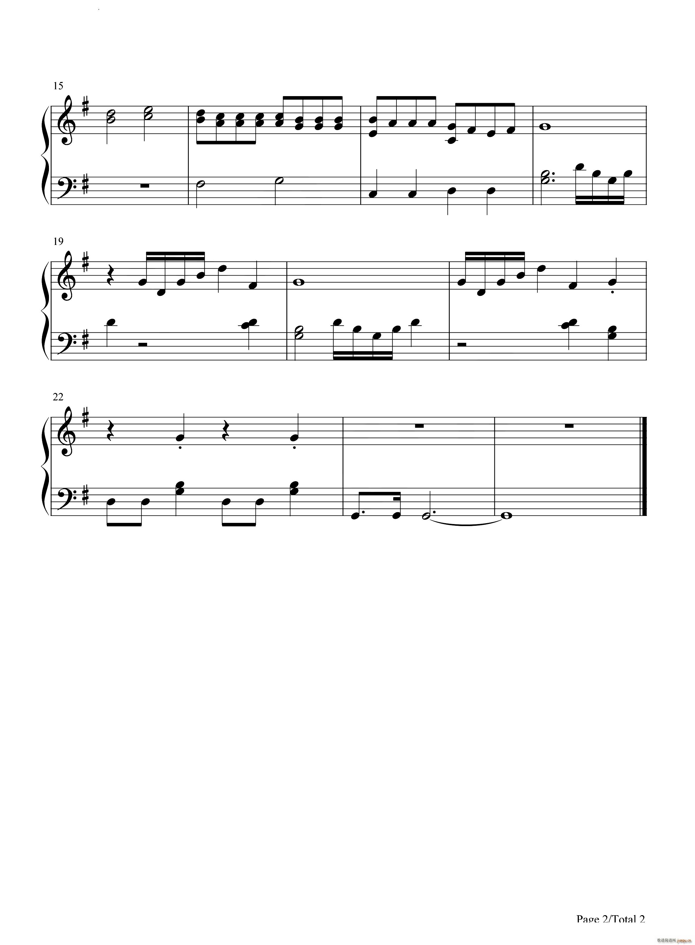 弦乐小夜曲 G大调第13号小夜曲 Eine kleine Nachtmusik 简单版(钢琴谱)3