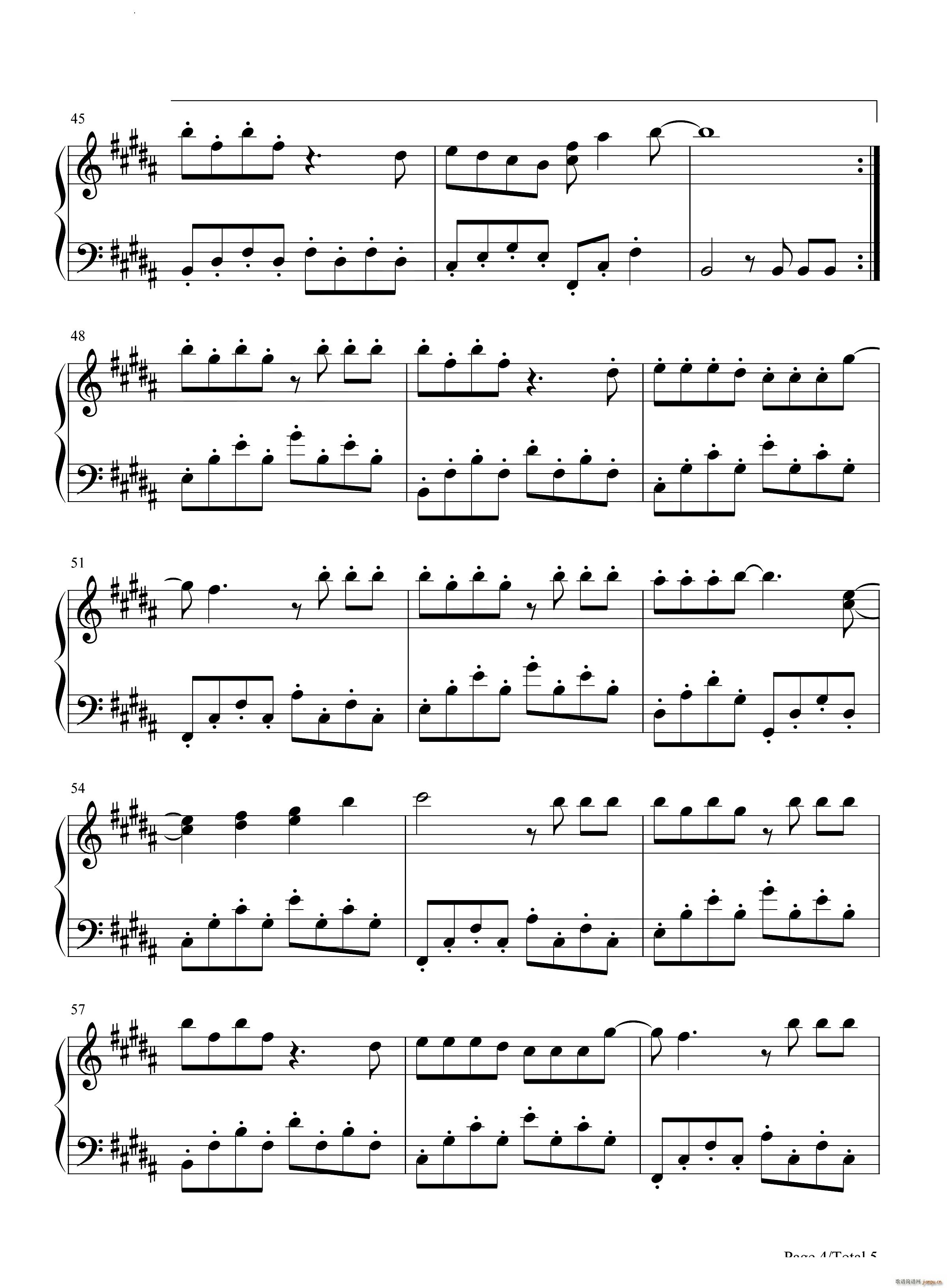 勇气大爆发原调完整版(钢琴谱)5