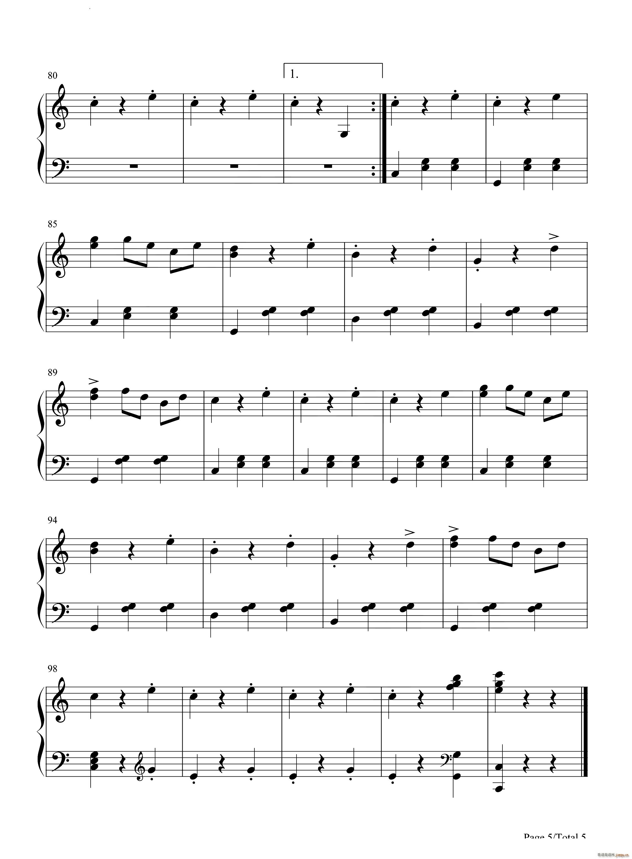 杜鹃圆舞曲G?kvalsen The Cuckoo Waltz(钢琴谱)6