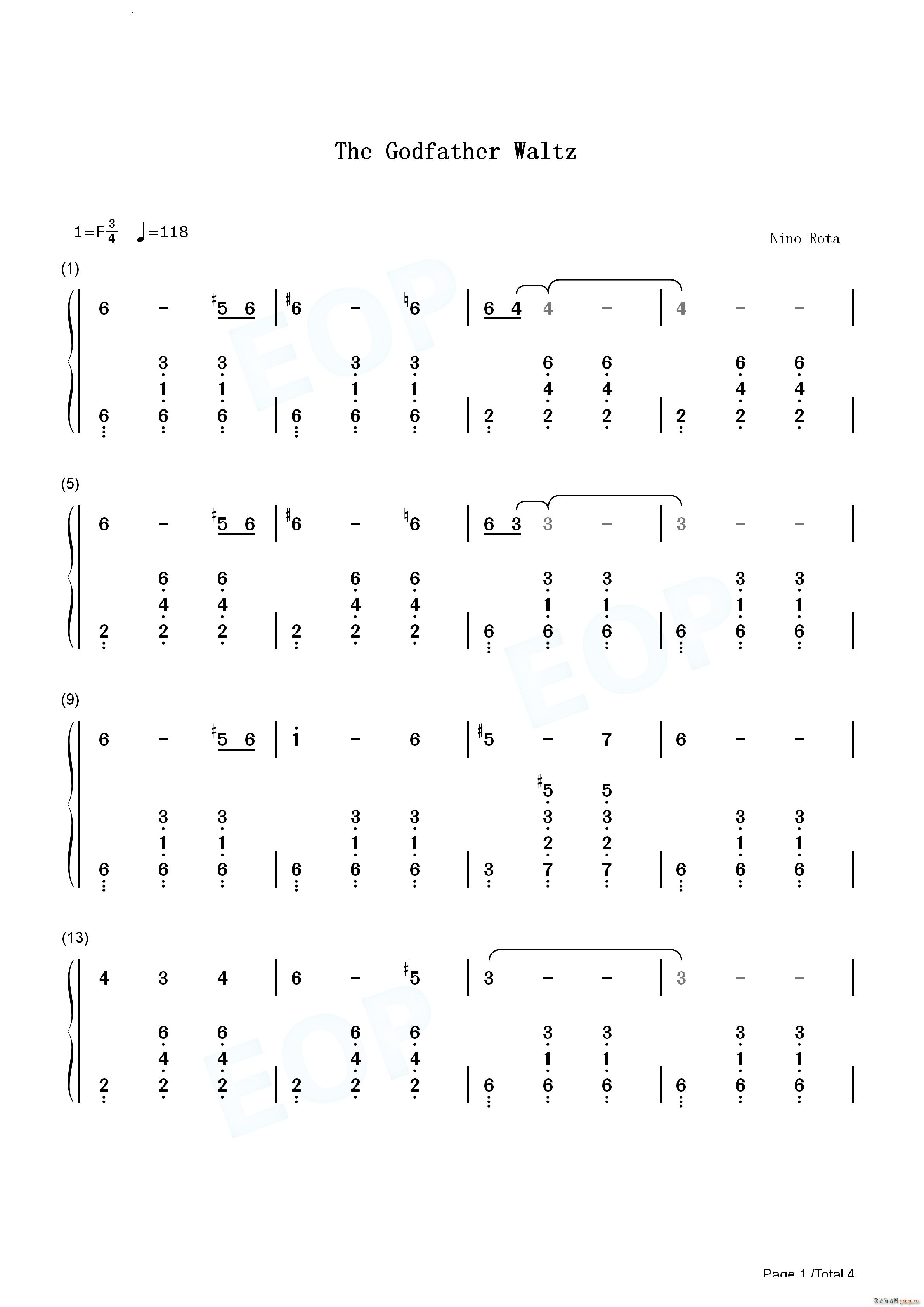 The Godfather Waltz教父插曲(钢琴谱)5