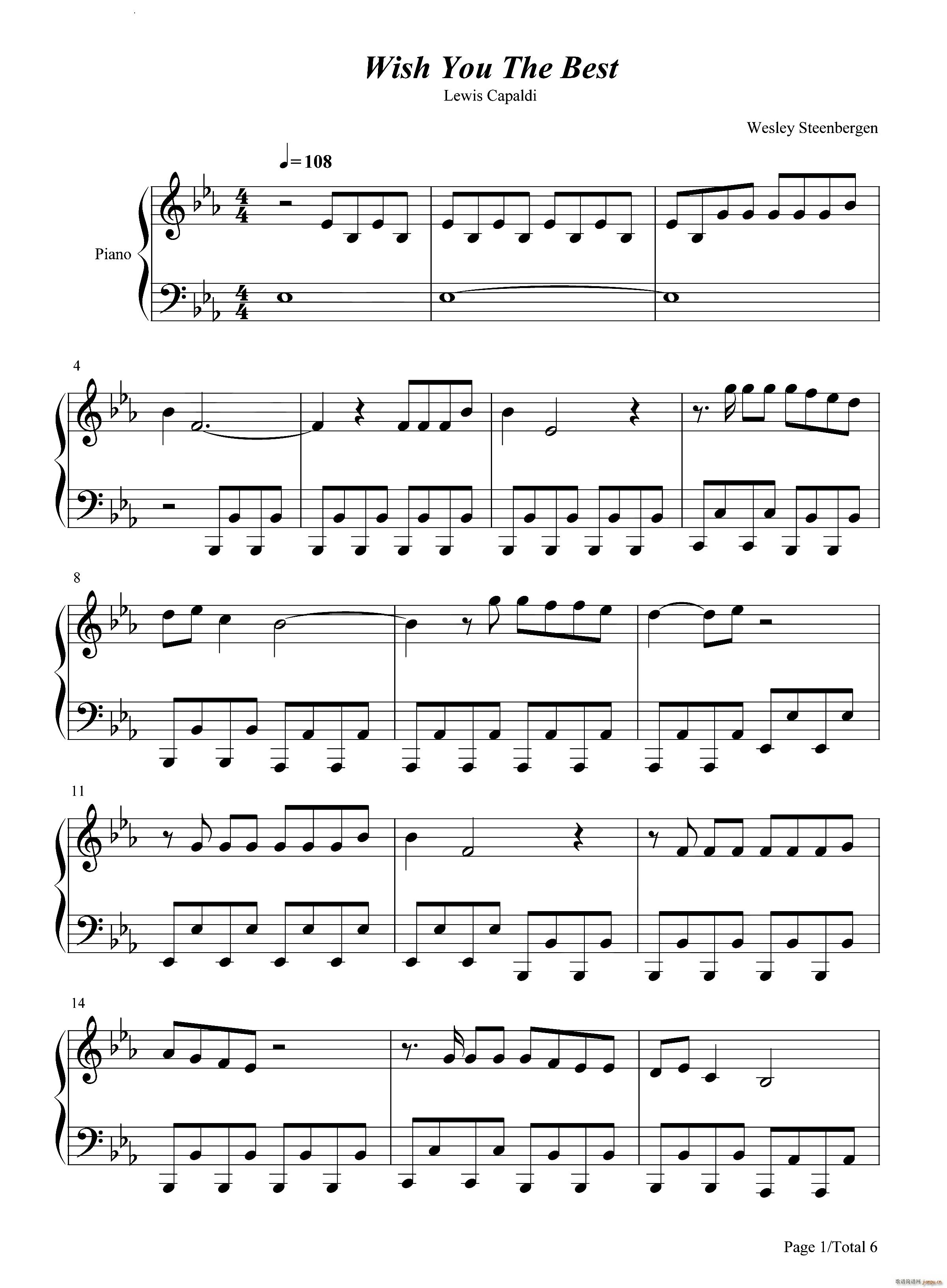 Wish You the Best(钢琴谱)1