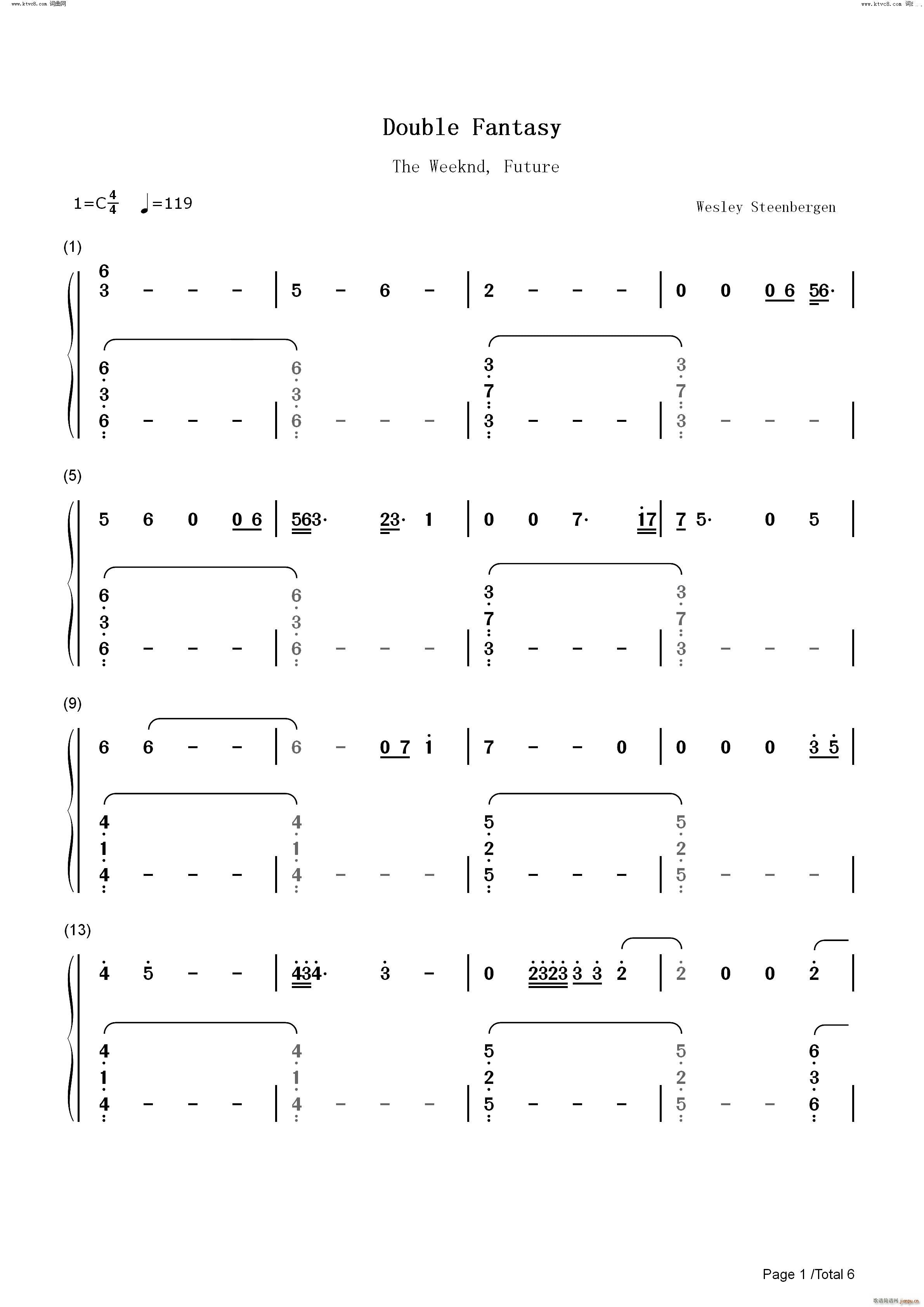 Double Fantasy偶像漩涡OST(钢琴谱)8