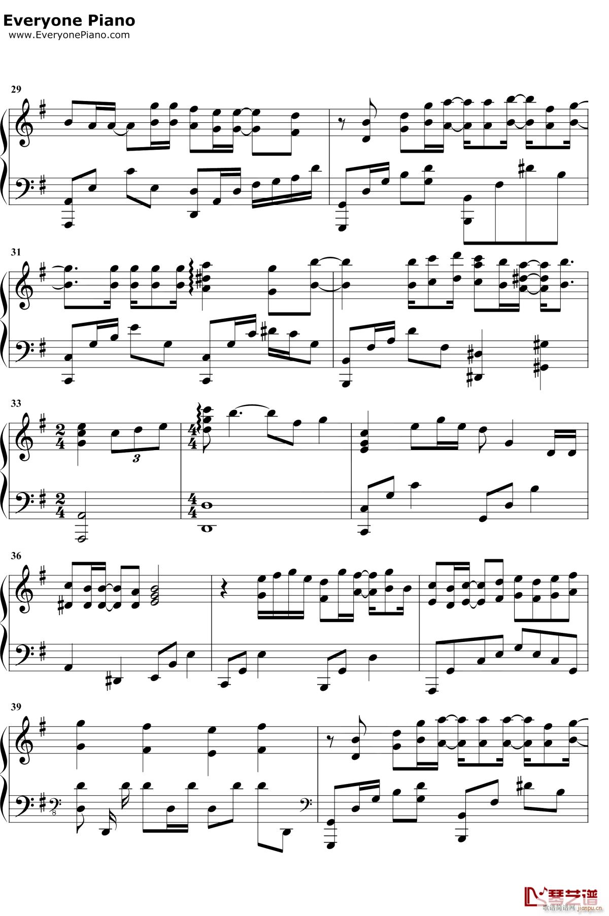 我好吗(钢琴谱)3