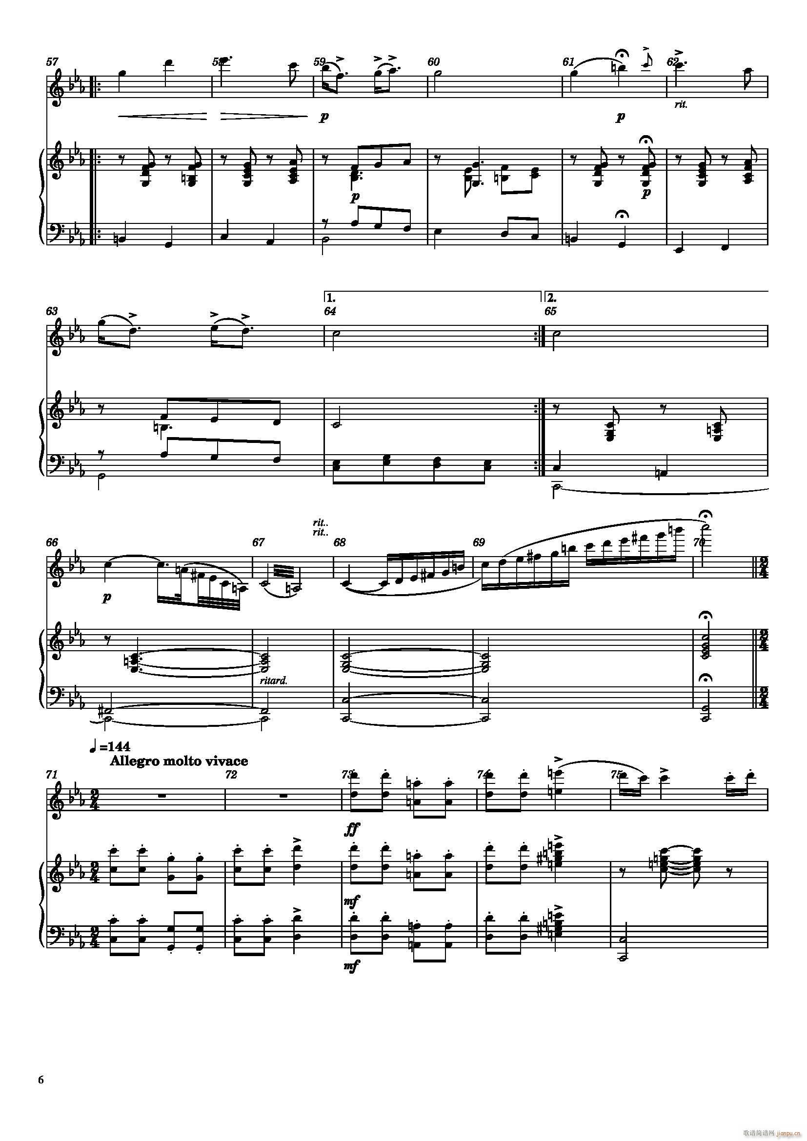 萨拉萨蒂 流浪者之歌 小提琴 钢琴(钢琴谱)6