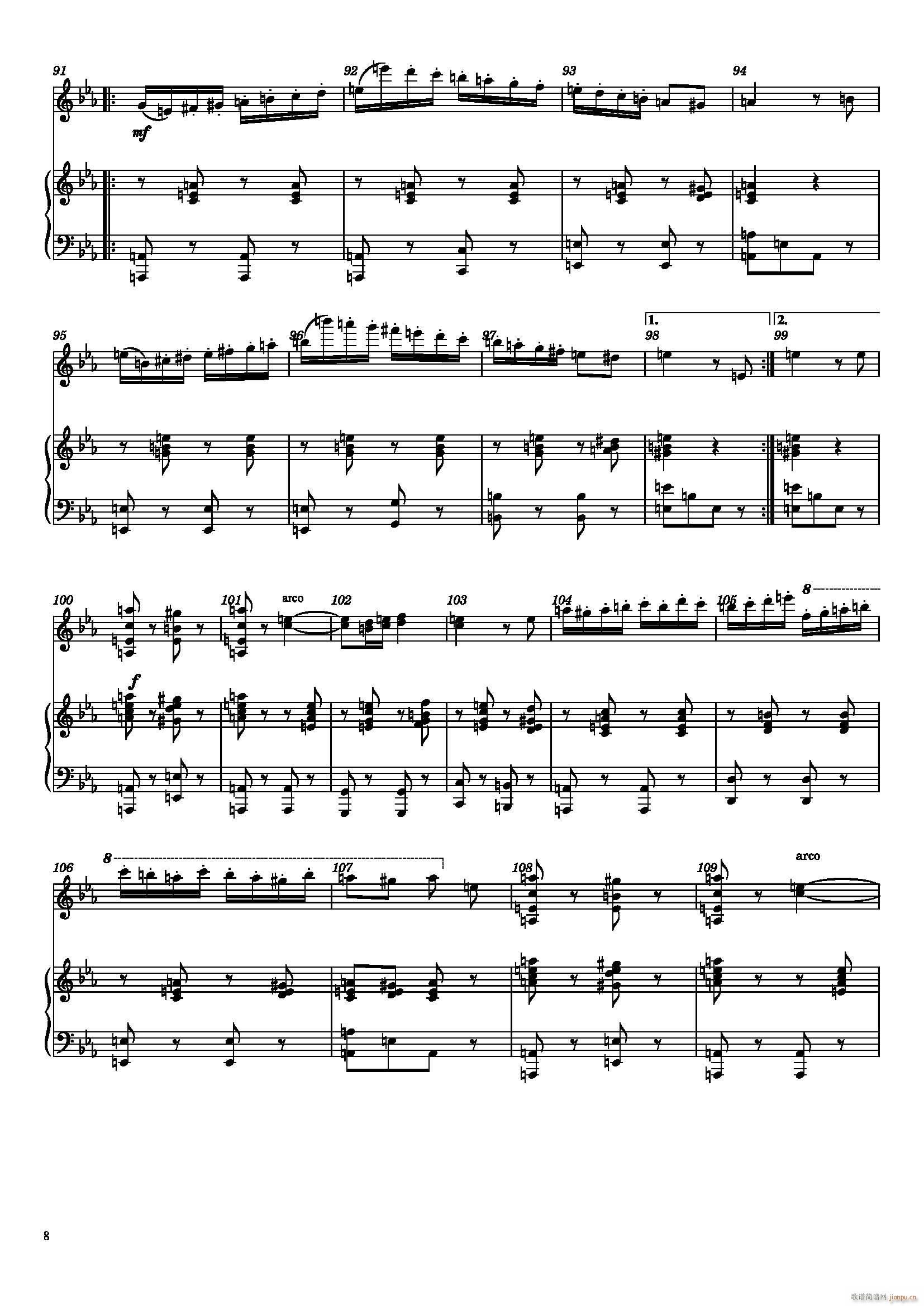 萨拉萨蒂 流浪者之歌 小提琴 钢琴(钢琴谱)8