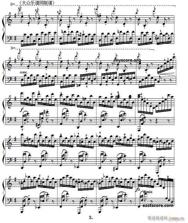 车尔尼 手指灵巧技术练习 Czerny 740 第20首(钢琴谱)3