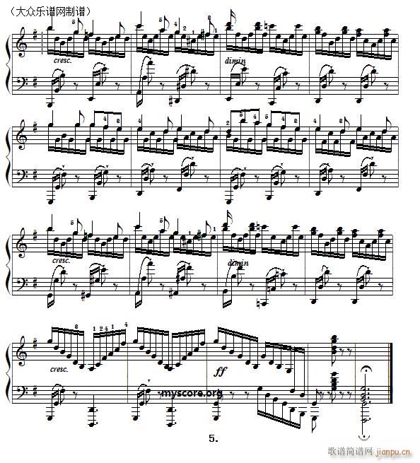 车尔尼 手指灵巧技术练习 Czerny 740 第20首(钢琴谱)5