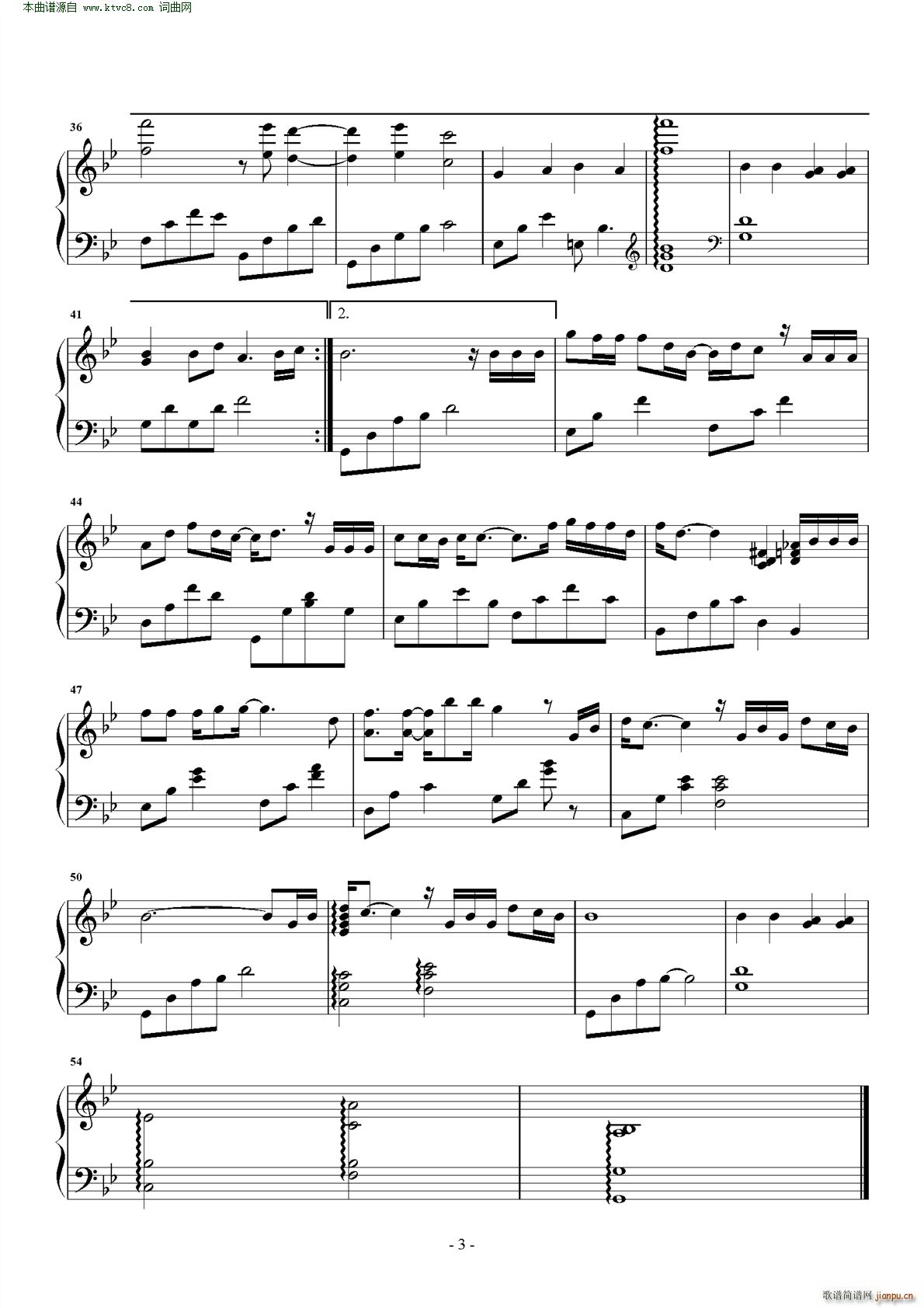 我曾 钢琴独奏谱(钢琴谱)3