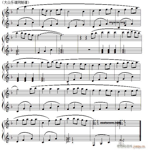 动画片 千与千寻 主题曲 儿童钢琴小曲(钢琴谱)3