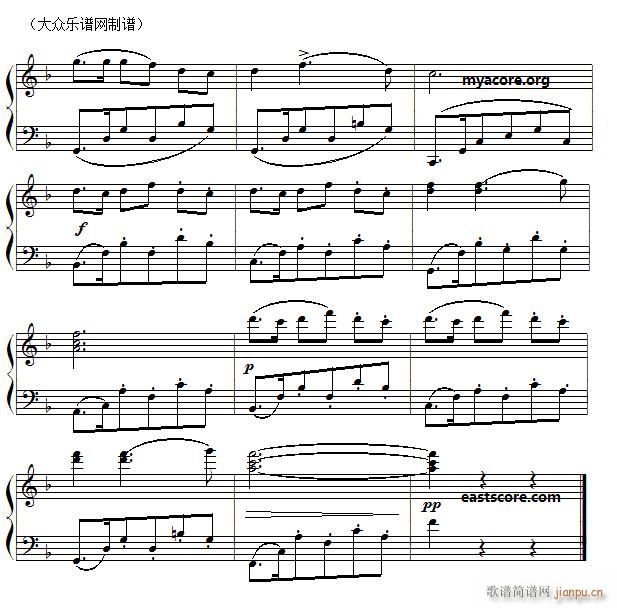 朝鲜民歌 桔梗谣 儿童钢琴小曲(钢琴谱)3