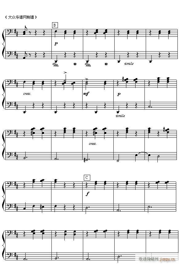 俄 柴可夫斯基芭蕾舞剧 胡桃夹子 选曲 花之圆舞曲 四手联弹之二(钢琴谱)3