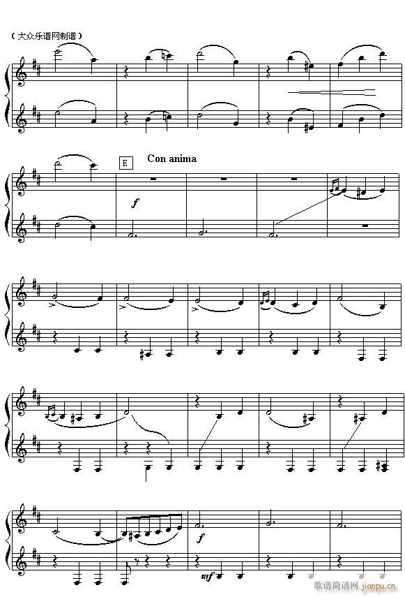 俄 柴可夫斯基芭蕾舞剧 胡桃夹子 选曲 花之圆舞曲 四手联弹之一(钢琴谱)6