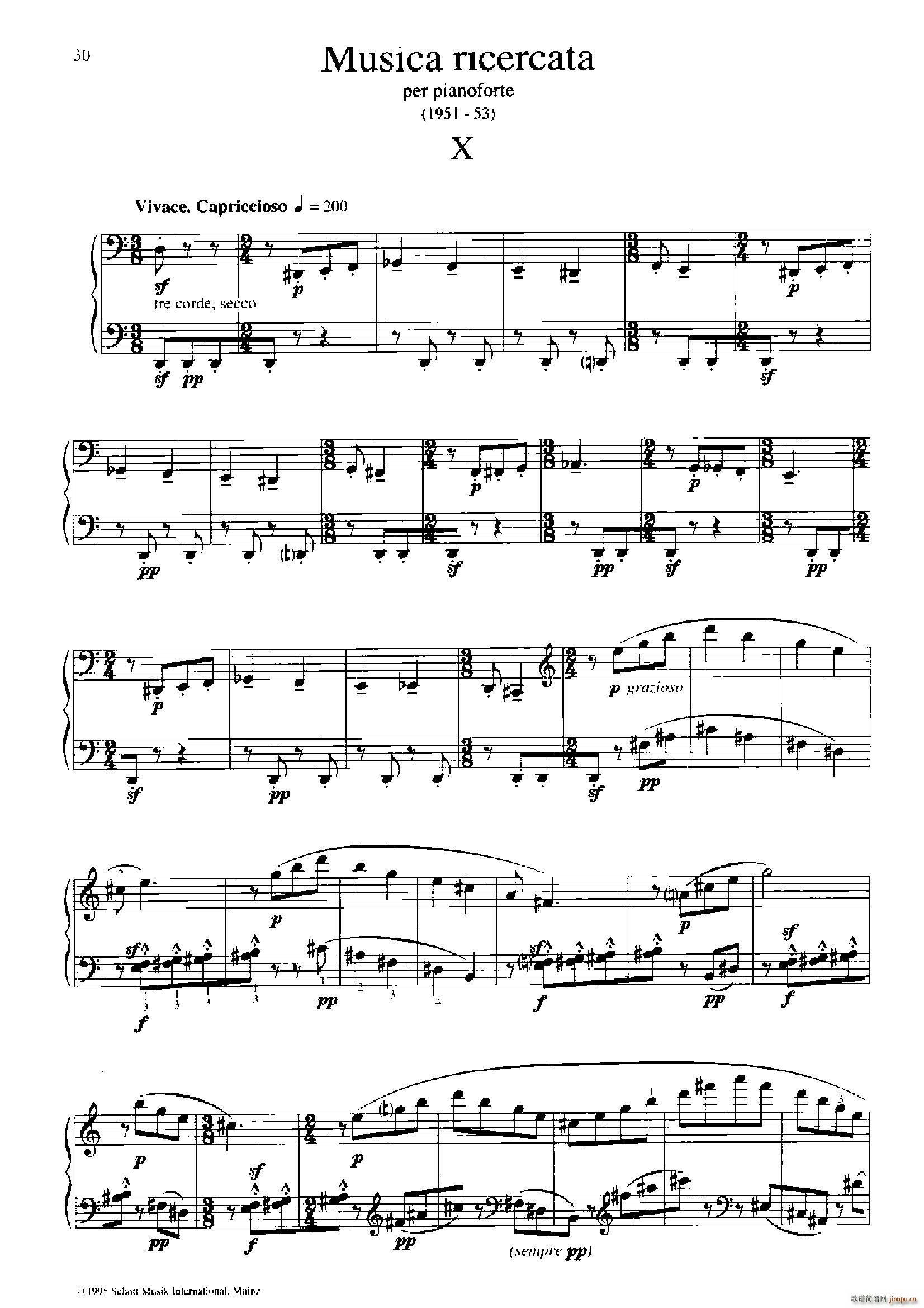 Musica Ricercata 音乐习作 10(钢琴谱)1