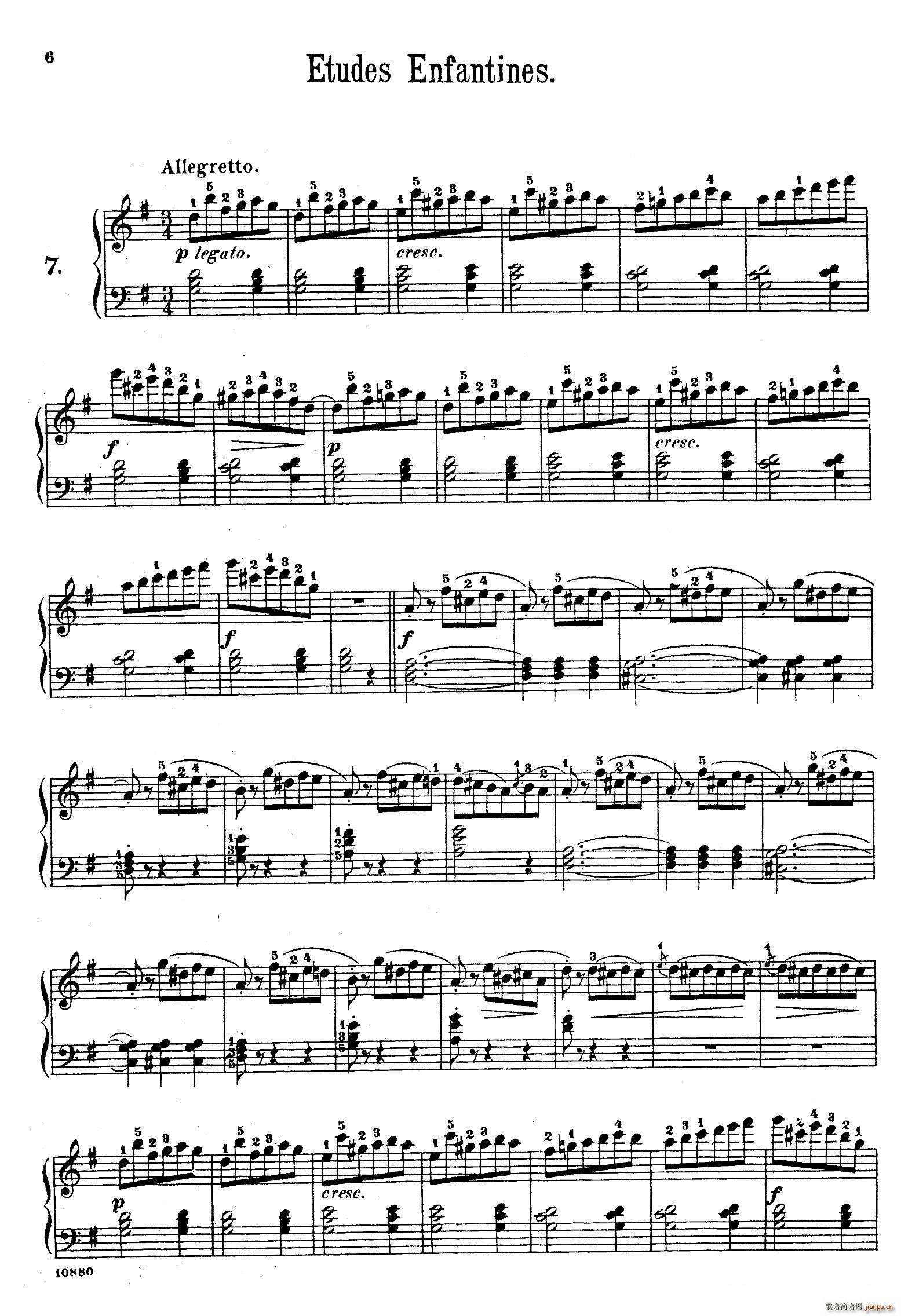 Etudes Enfantines Op 37 儿童钢琴练习曲 第7 10首(钢琴谱)1