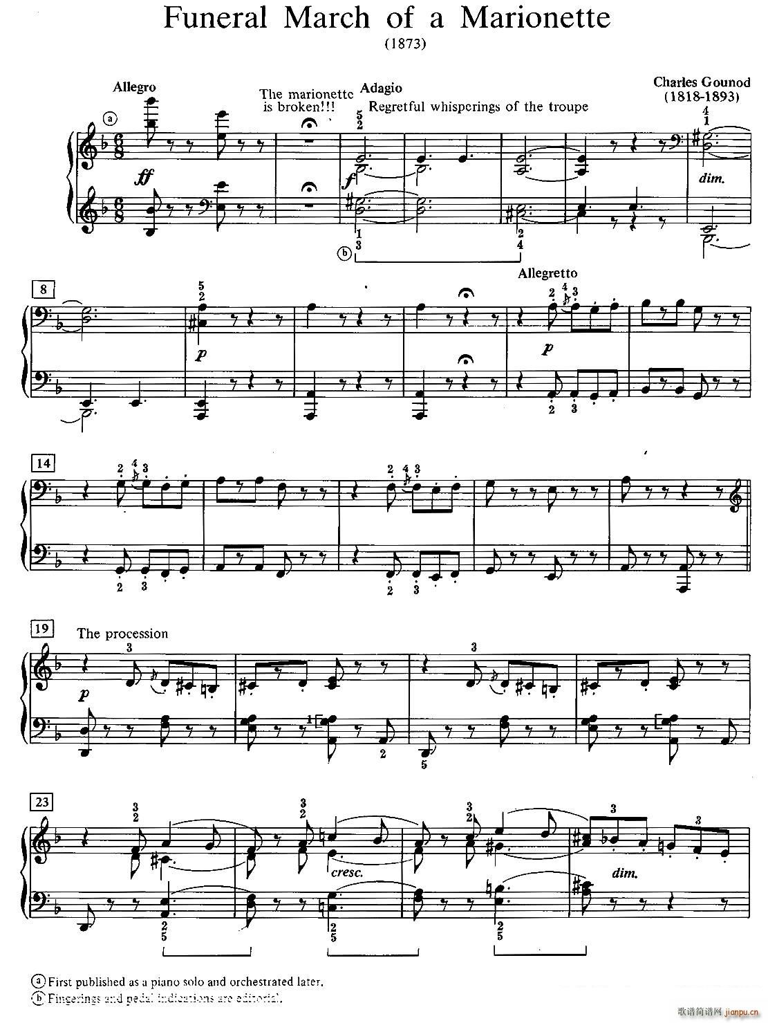 Funeral March Of A Marionette 木偶的葬礼进行曲(钢琴谱)1