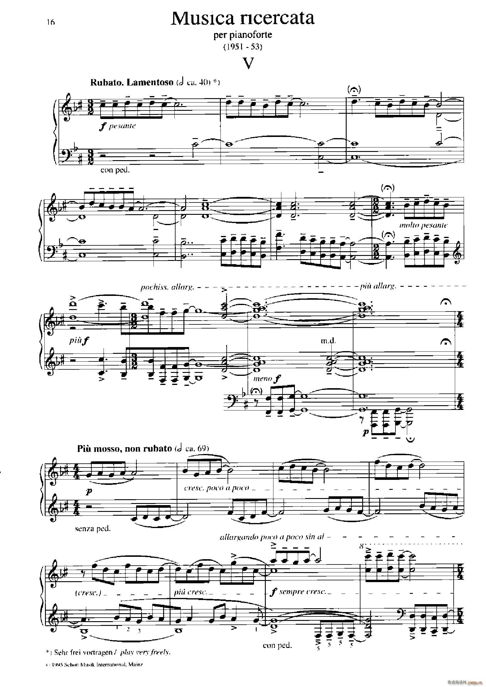 Musica Ricercata 音乐习作 5(钢琴谱)1