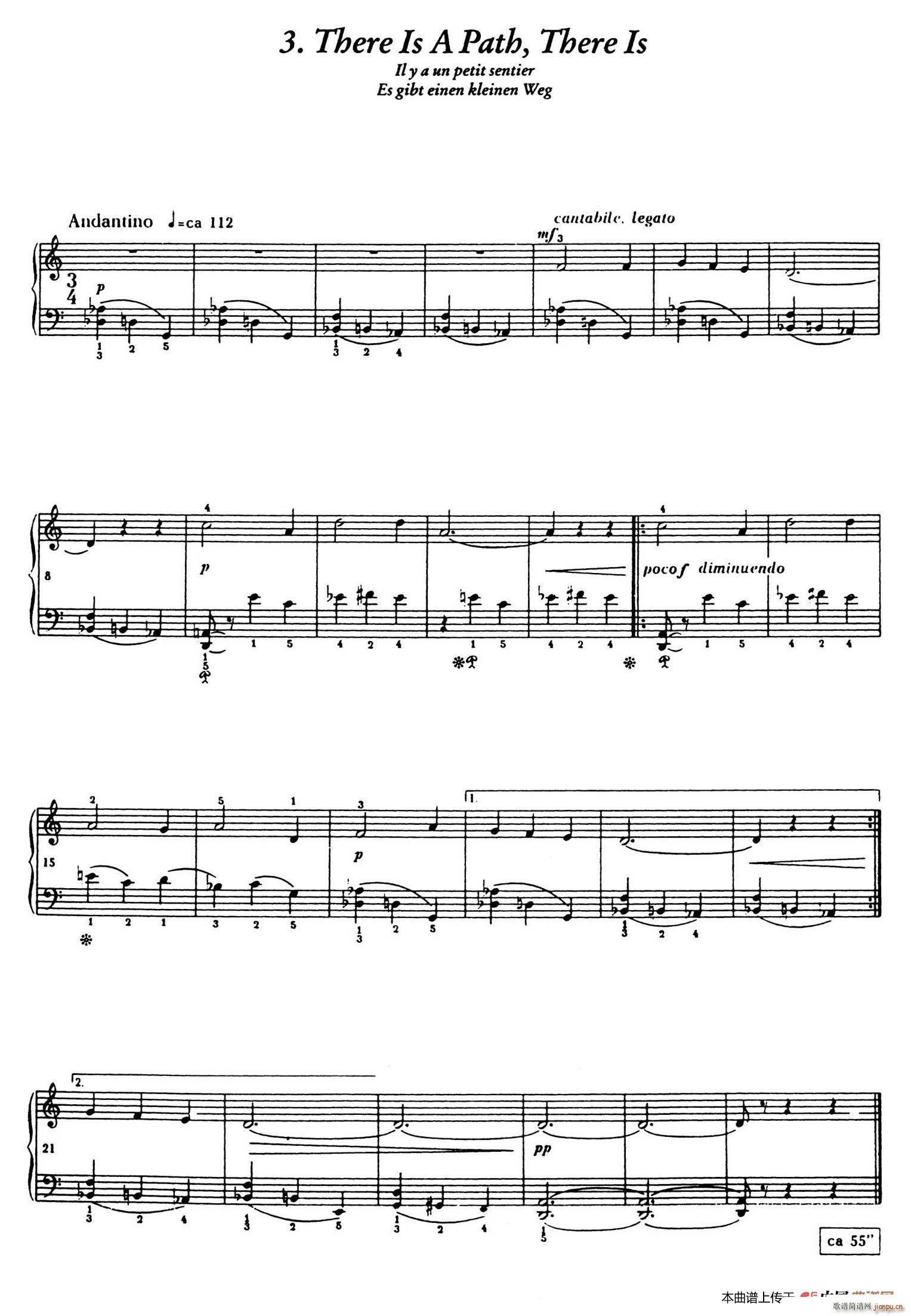 12 Folk Melodies 十二首民间曲调 3(钢琴谱)1