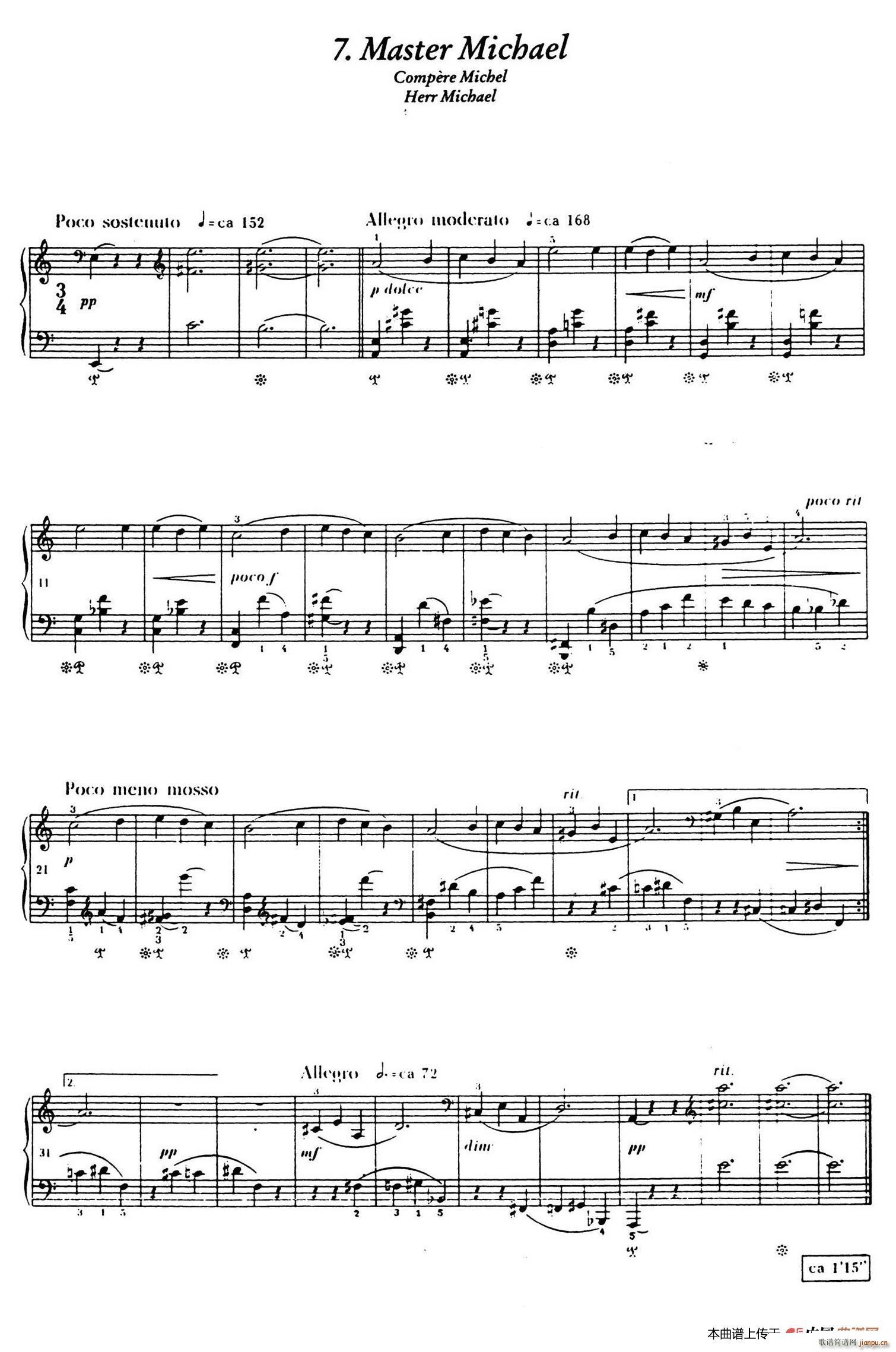 12 Folk Melodies 十二首民间曲调 7(钢琴谱)1