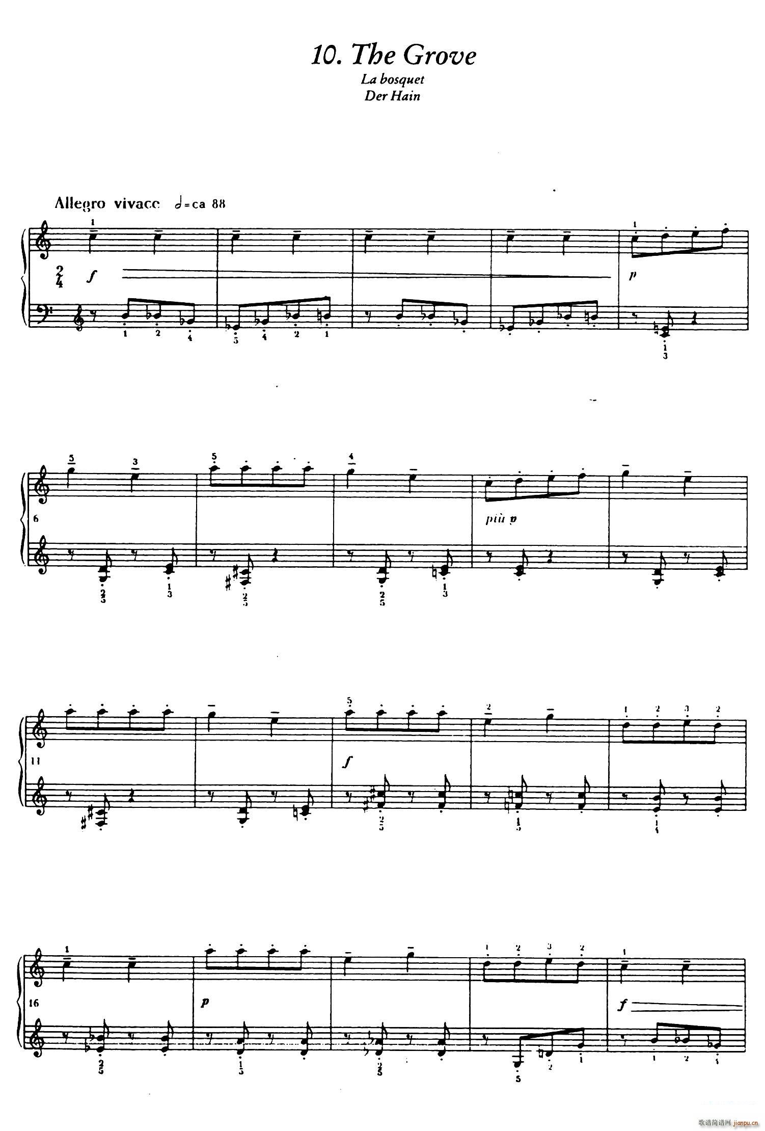 12 Folk Melodies 十二首民间曲调 10(钢琴谱)1