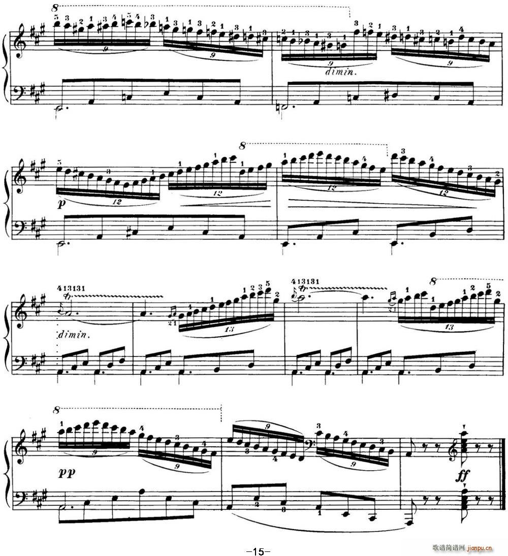 40首车尔尼Op 299钢琴快速练习曲 NO 26(钢琴谱)3