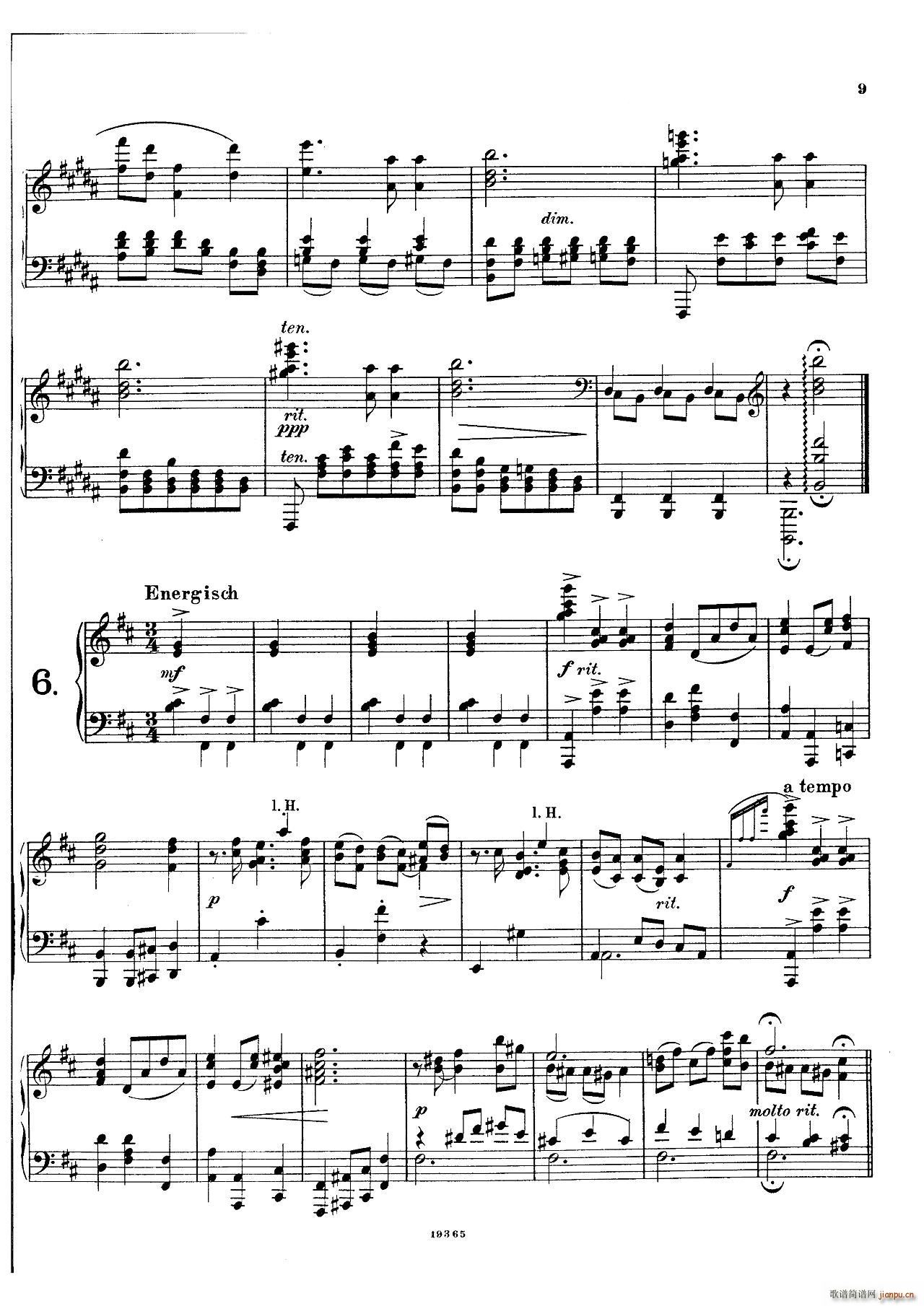 封 泽姆林斯基 Landliche Tanzee Op 1 乡村舞曲(钢琴谱)8