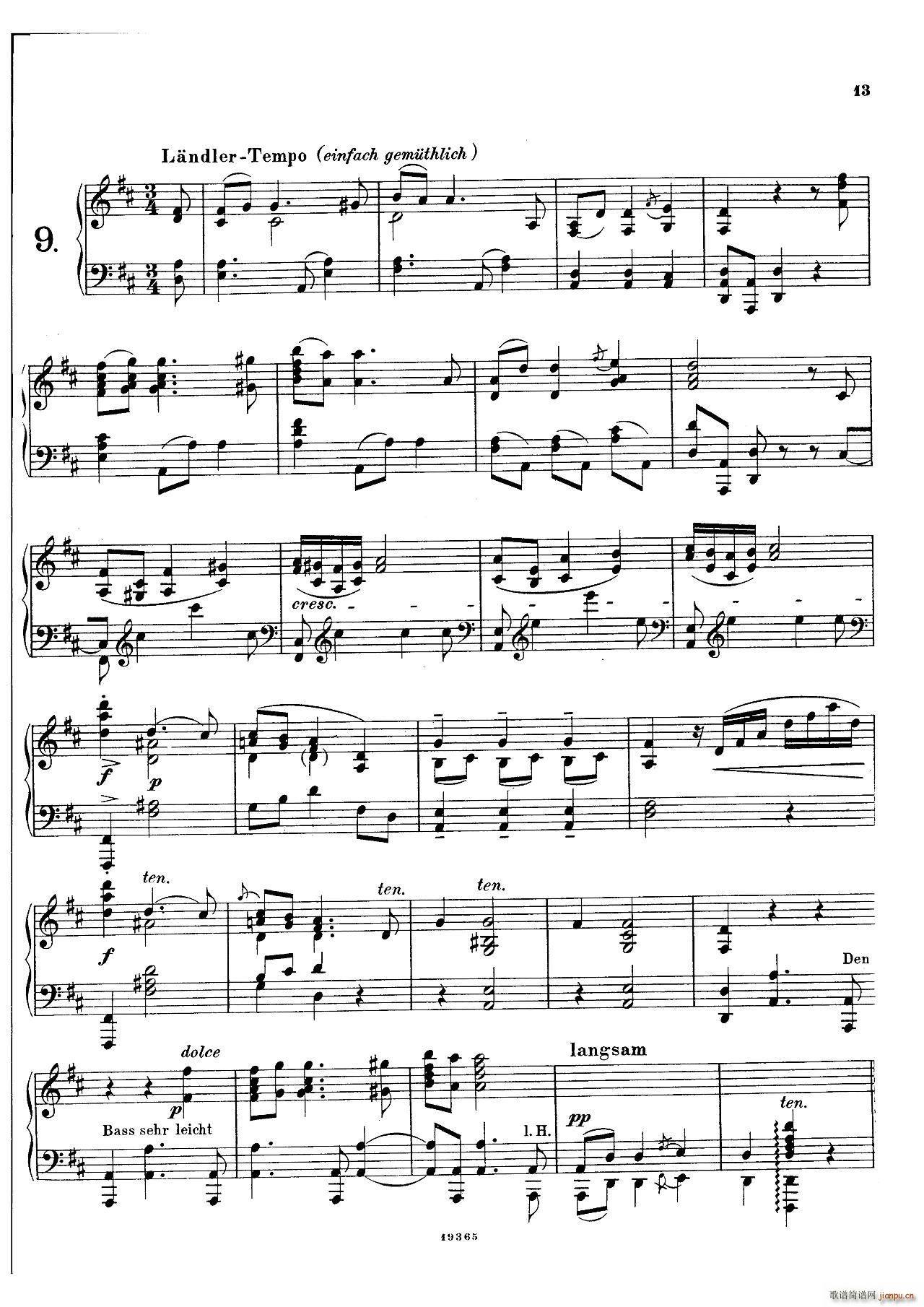 封 泽姆林斯基 Landliche Tanzee Op 1 乡村舞曲(钢琴谱)12