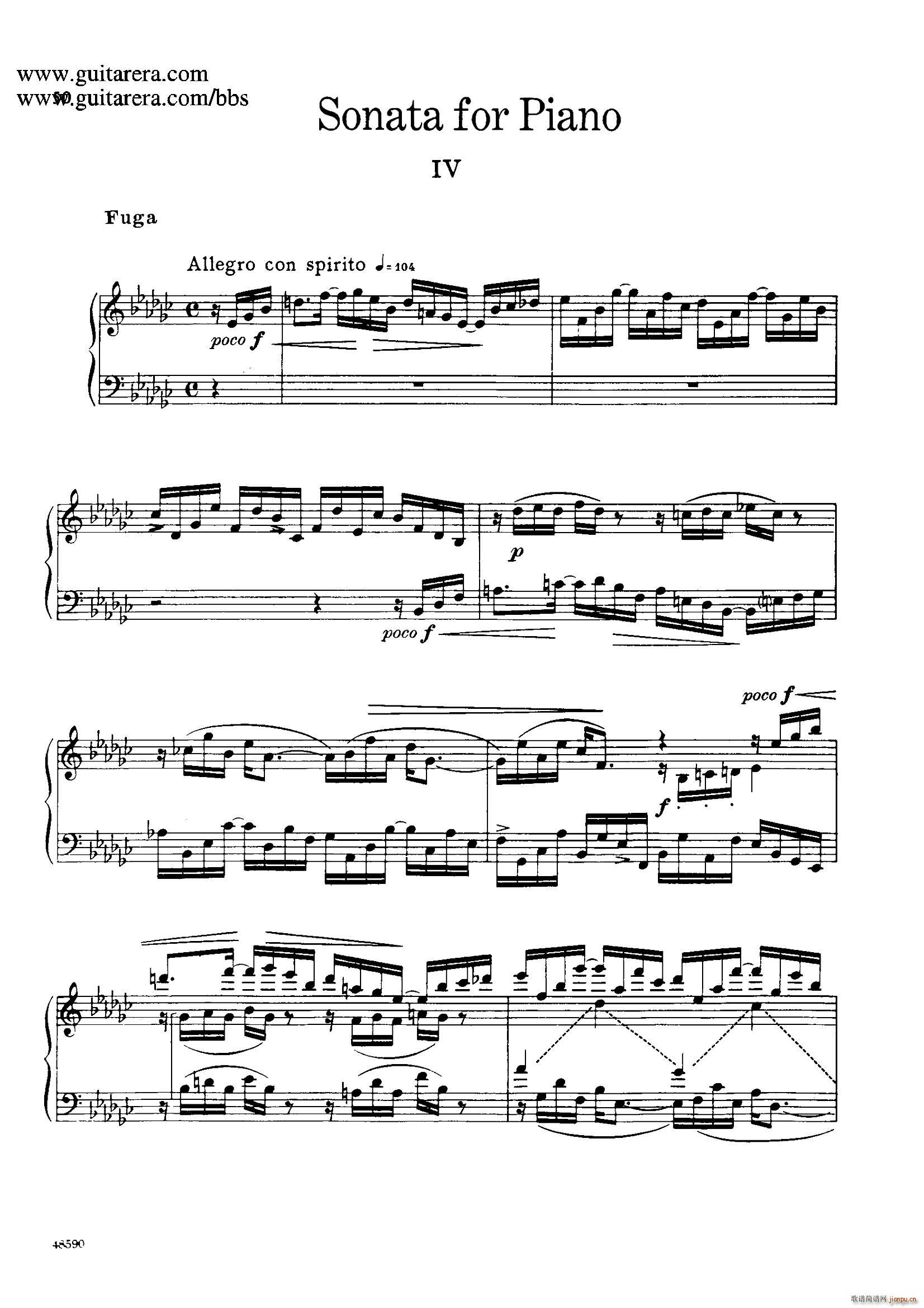 Piano Sonata Op 26 钢琴奏鸣曲 第四乐章(钢琴谱)1