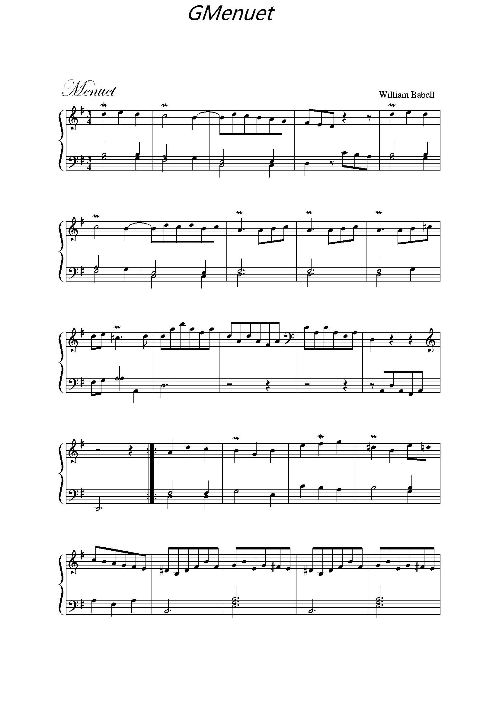 GMenuet(钢琴谱)1