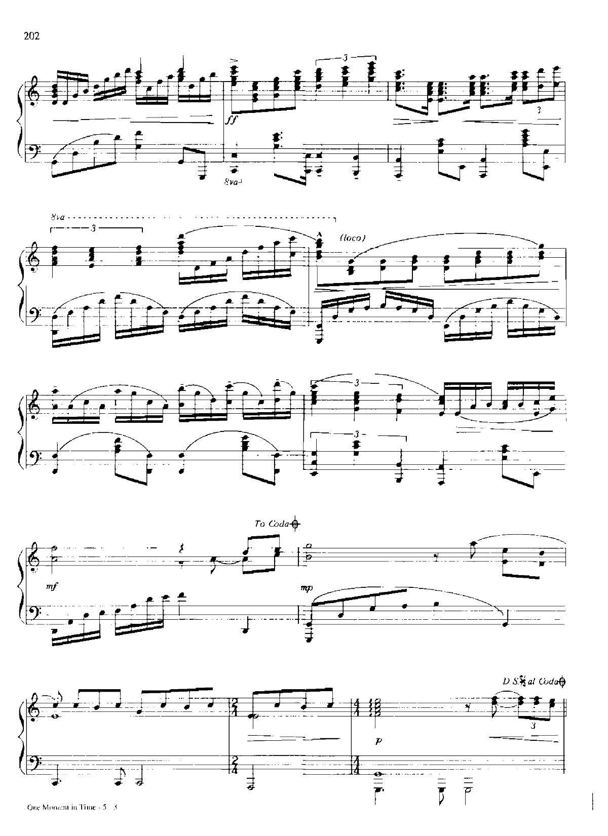 ONE MOMENT IN TIME Dan Coates 流行情调 集(钢琴谱)3