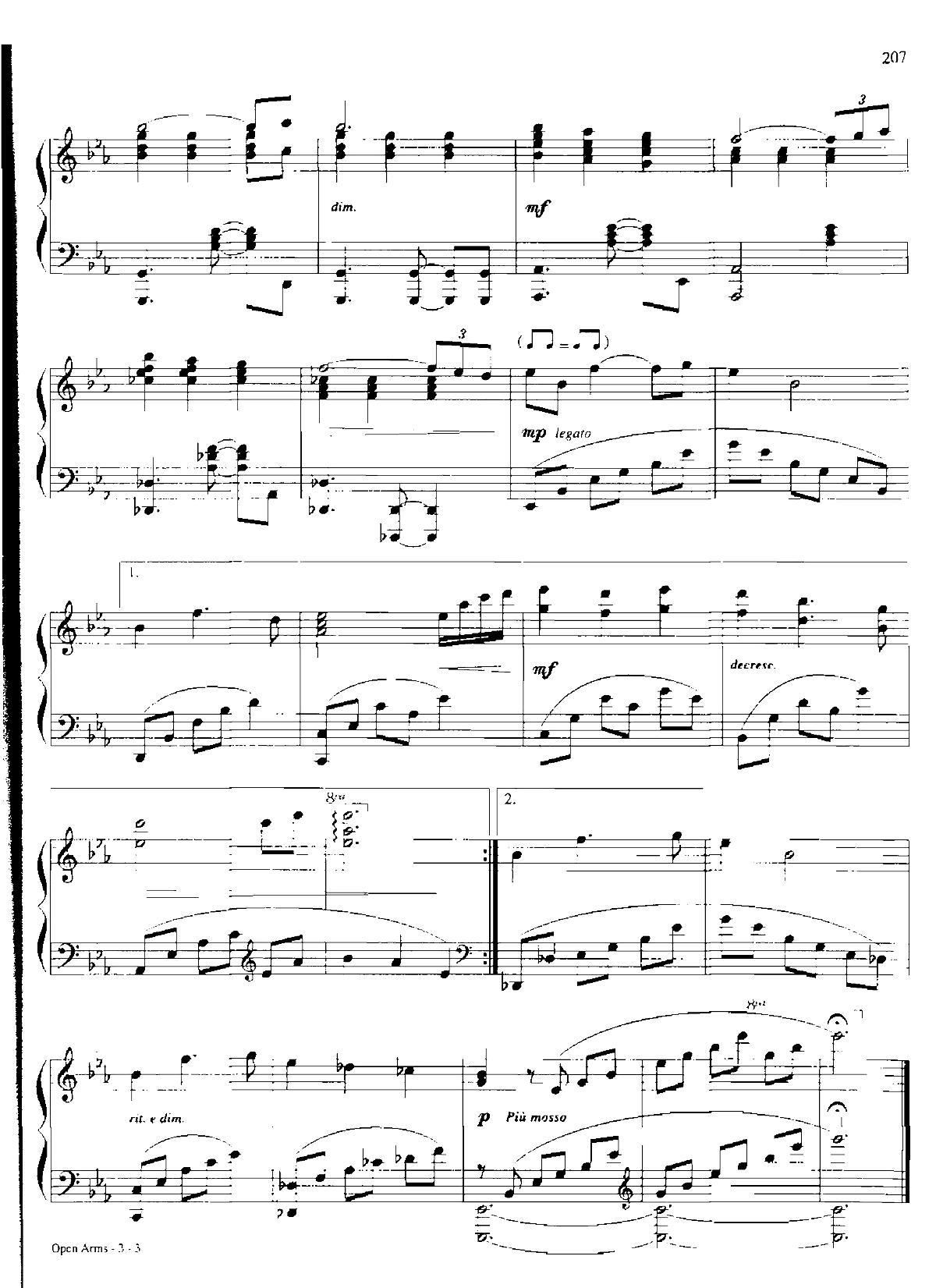 OPEN ARMS Dan Coates 流行情调 集(钢琴谱)3