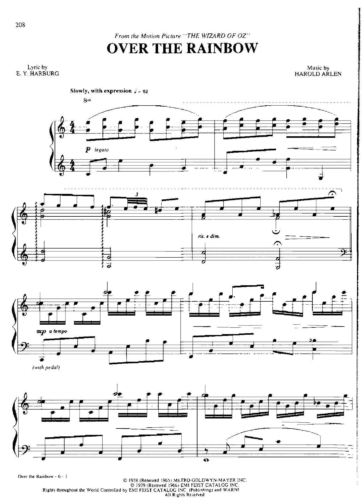 OVER THE RAINBOW Dan Coates 流行情调 集(钢琴谱)1