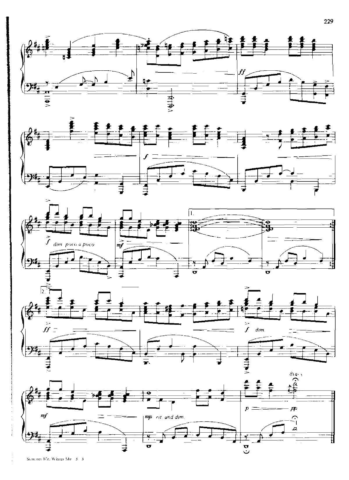 SUNMMER ME WINTER ME Dan Coates 流行情调 集(钢琴谱)3