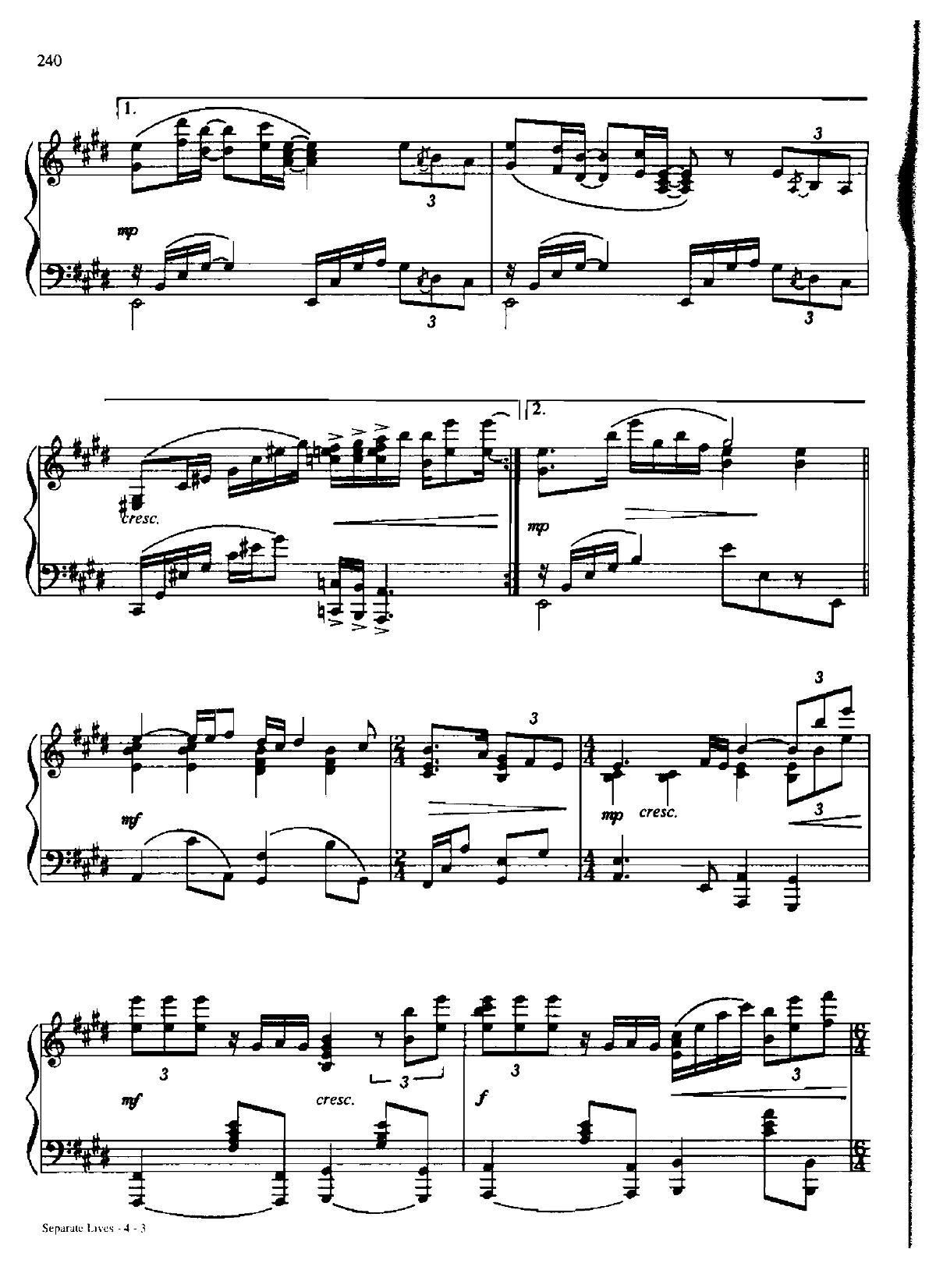 SEPAPATE LIVES Dan Coates 流行情调 集(钢琴谱)3