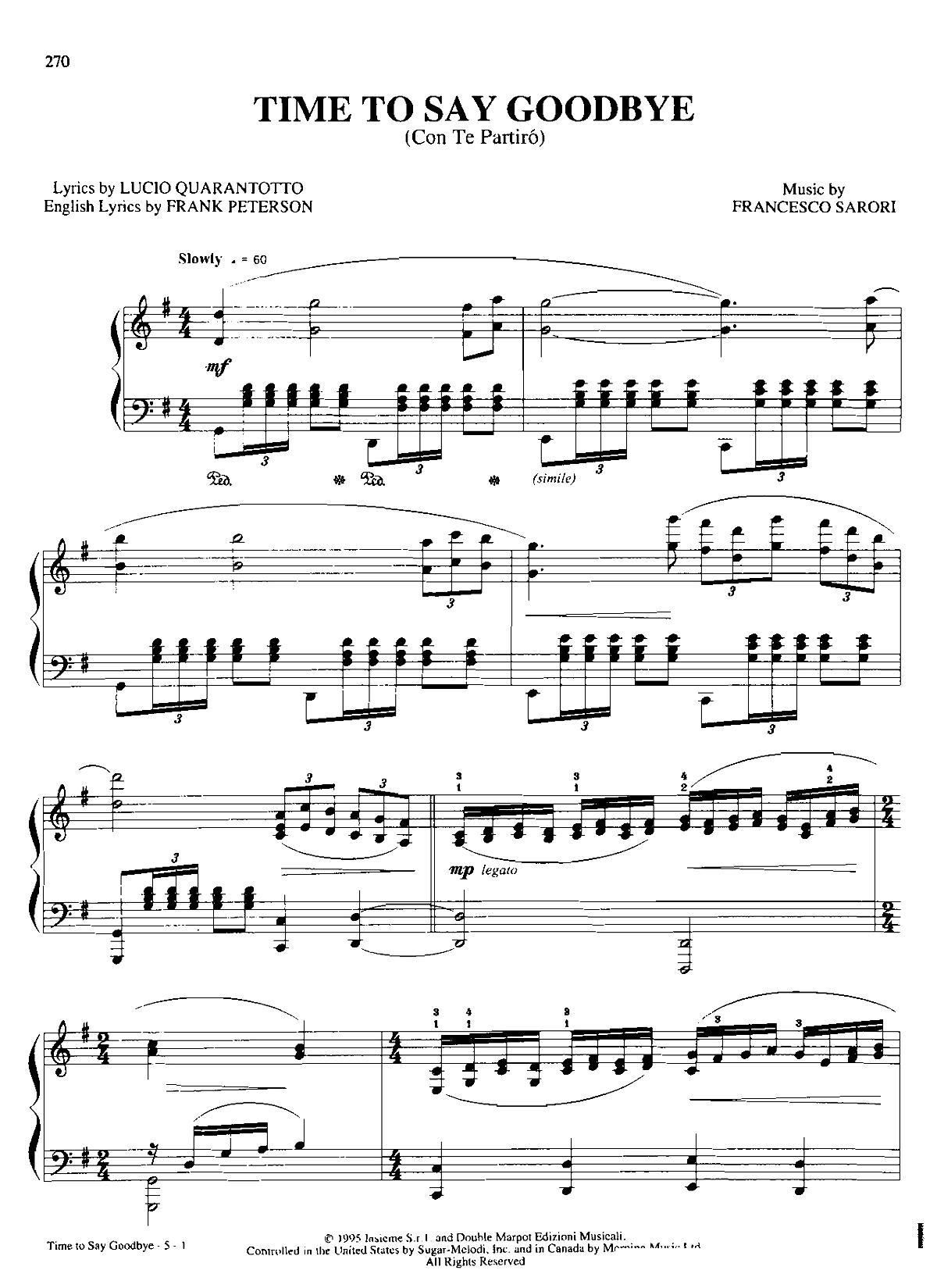 TIME TO SAY GOODBYE Dan Coates 流行情调 集(钢琴谱)1