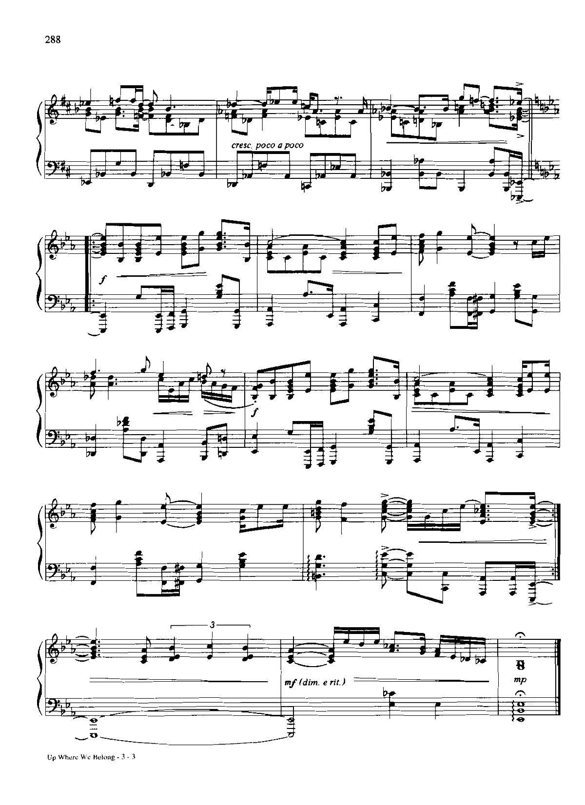 UP WHERE WU BELONG Dan Coates 流行情调 集(钢琴谱)3