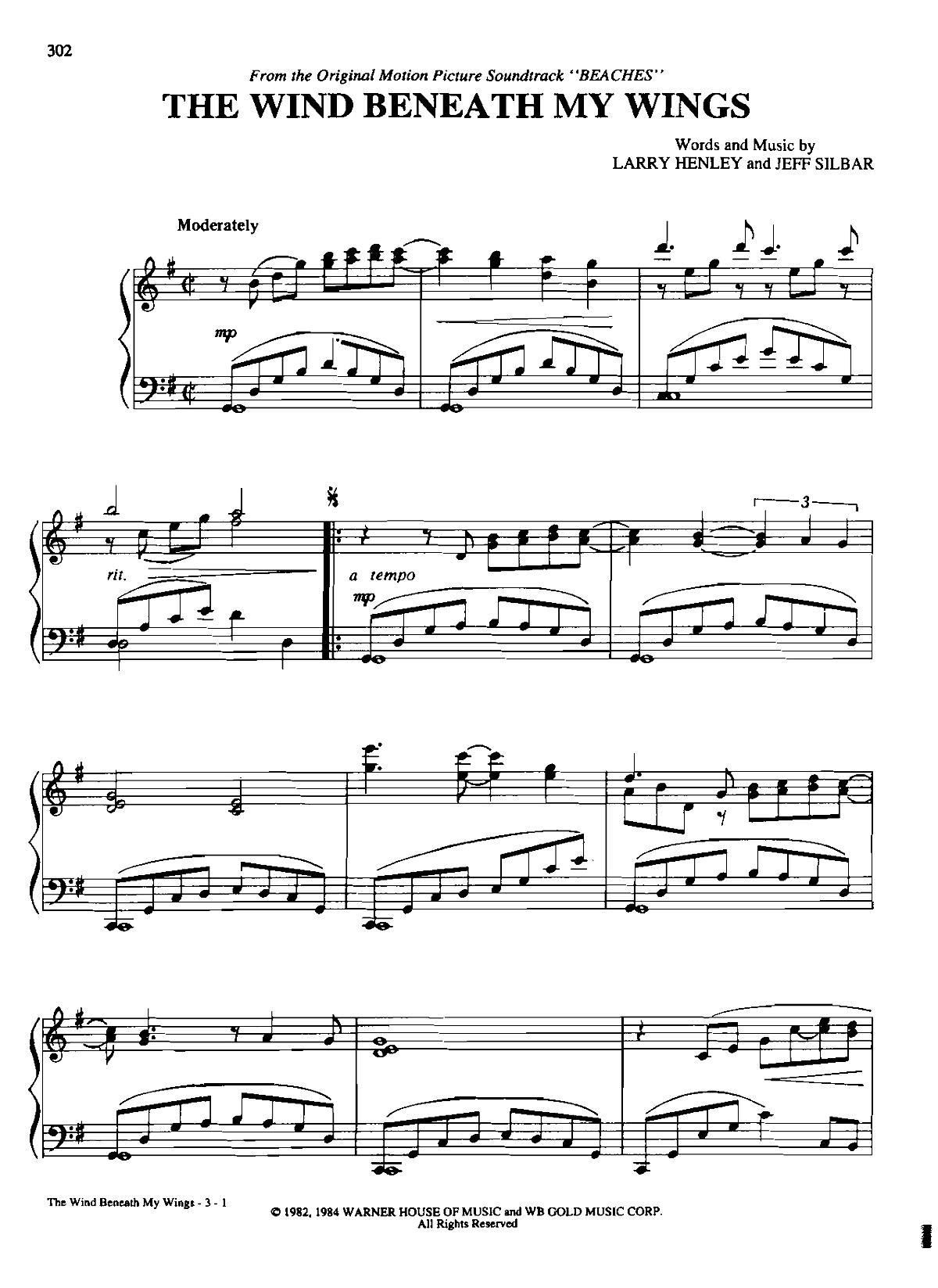 THE WIND BENEATH MY WINGS Dan Coates 流行情调 集(钢琴谱)1