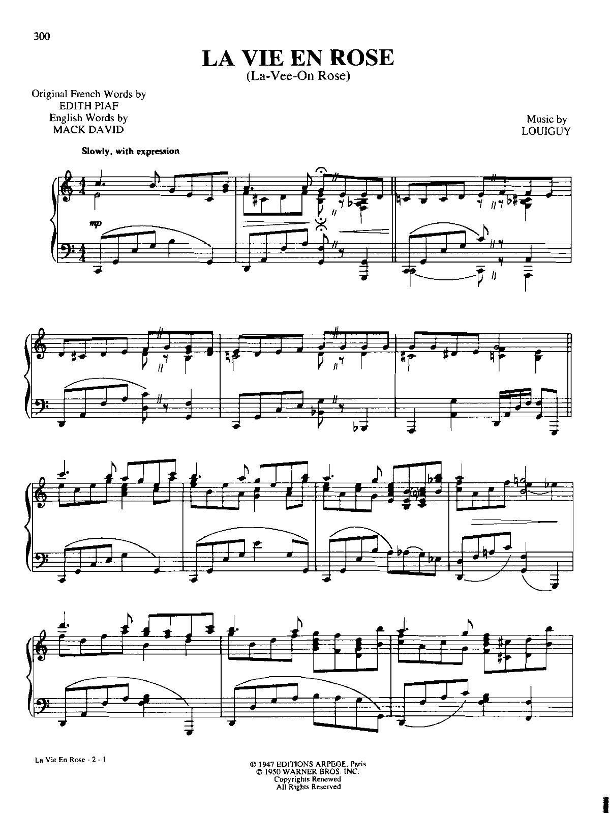 LA VIE EN ROSE Dan Coates 流行情调 集(钢琴谱)1