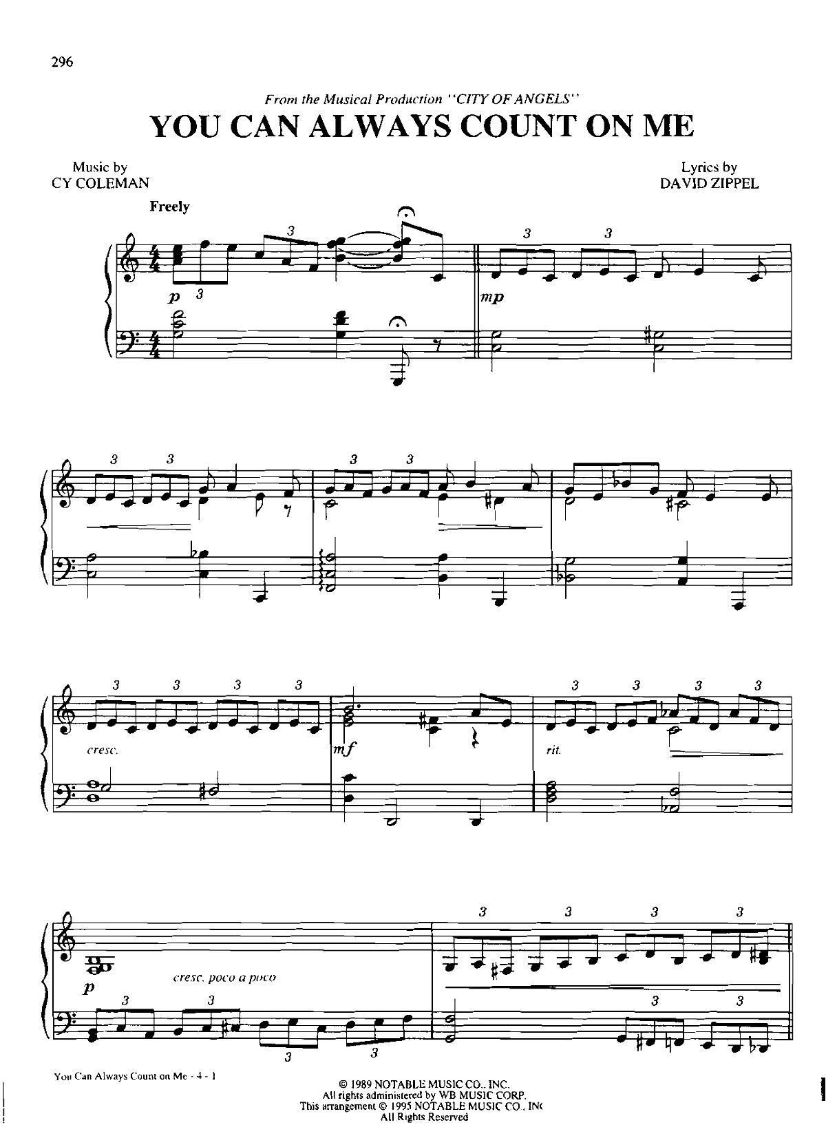 YOU CAN ALWAYS COUNT ON ME Dan Coates 流行情调 集(钢琴谱)1