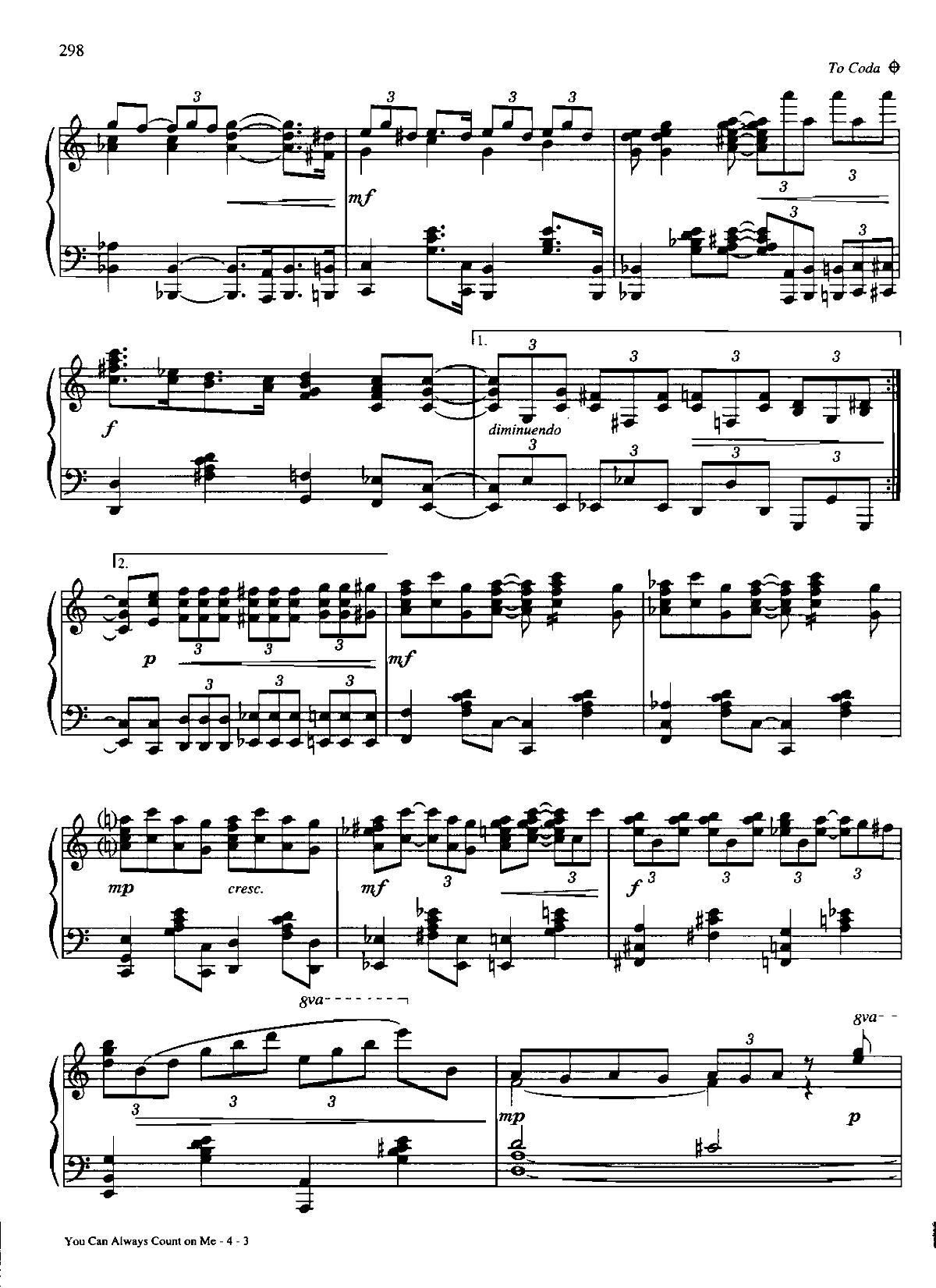 YOU CAN ALWAYS COUNT ON ME Dan Coates 流行情调 集(钢琴谱)3